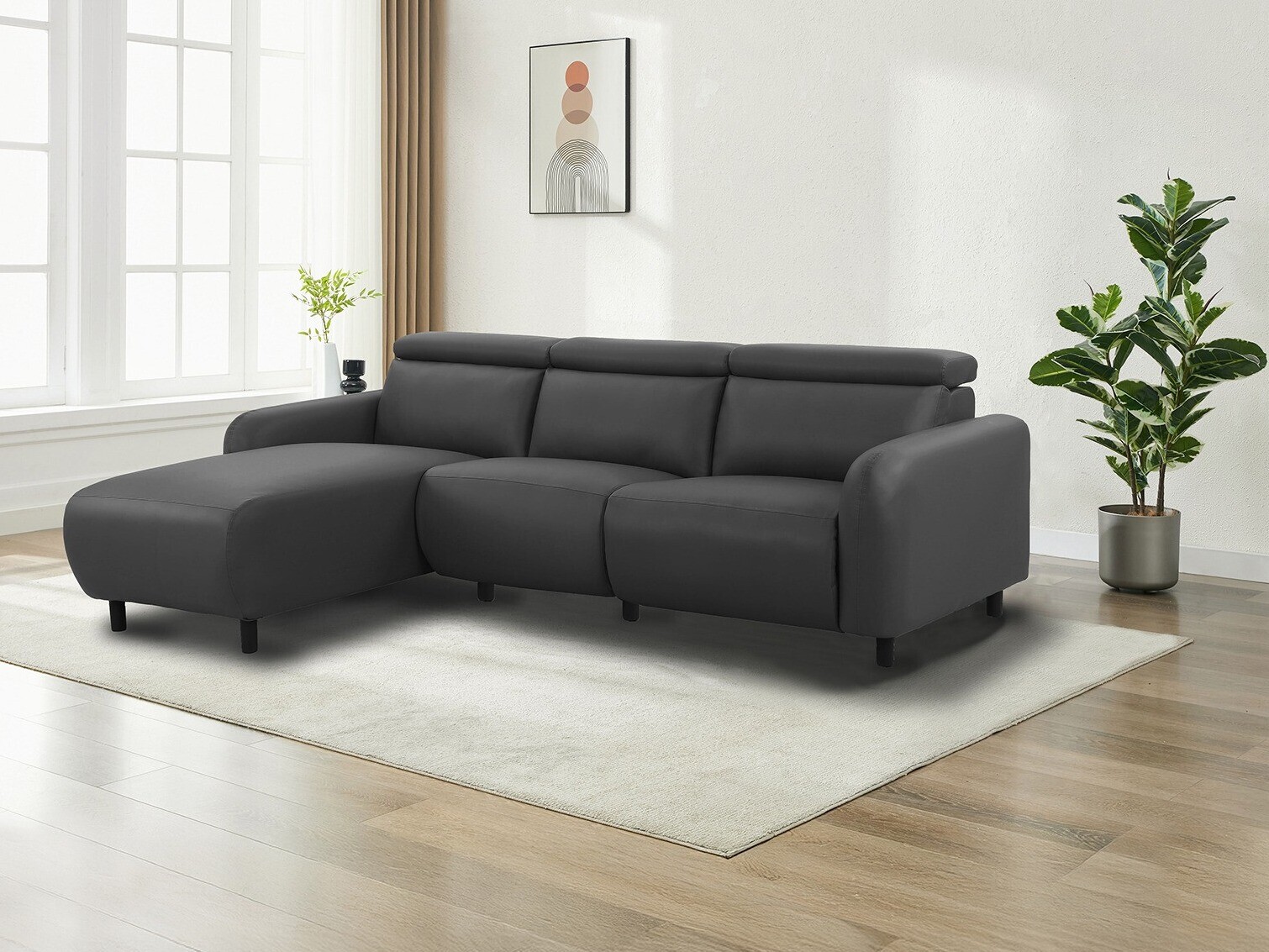 Colțar cu recliner Revbena 100 (Gri)