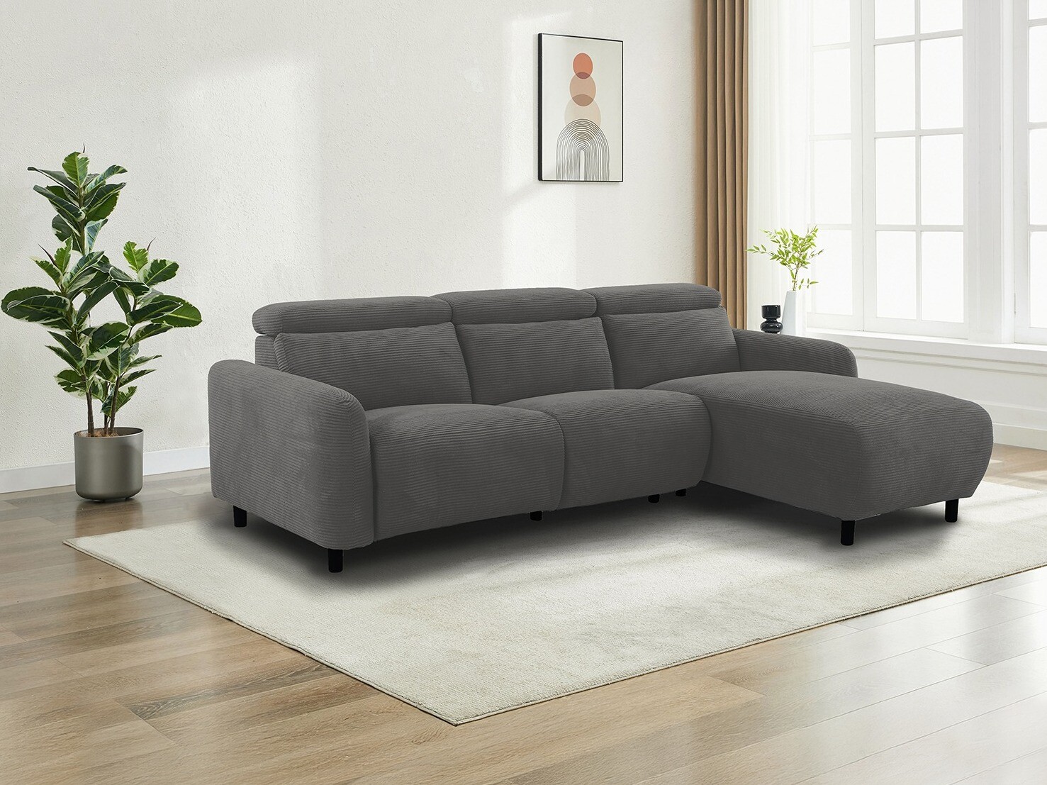 Colțar cu recliner Revbena 103 (Antracit)