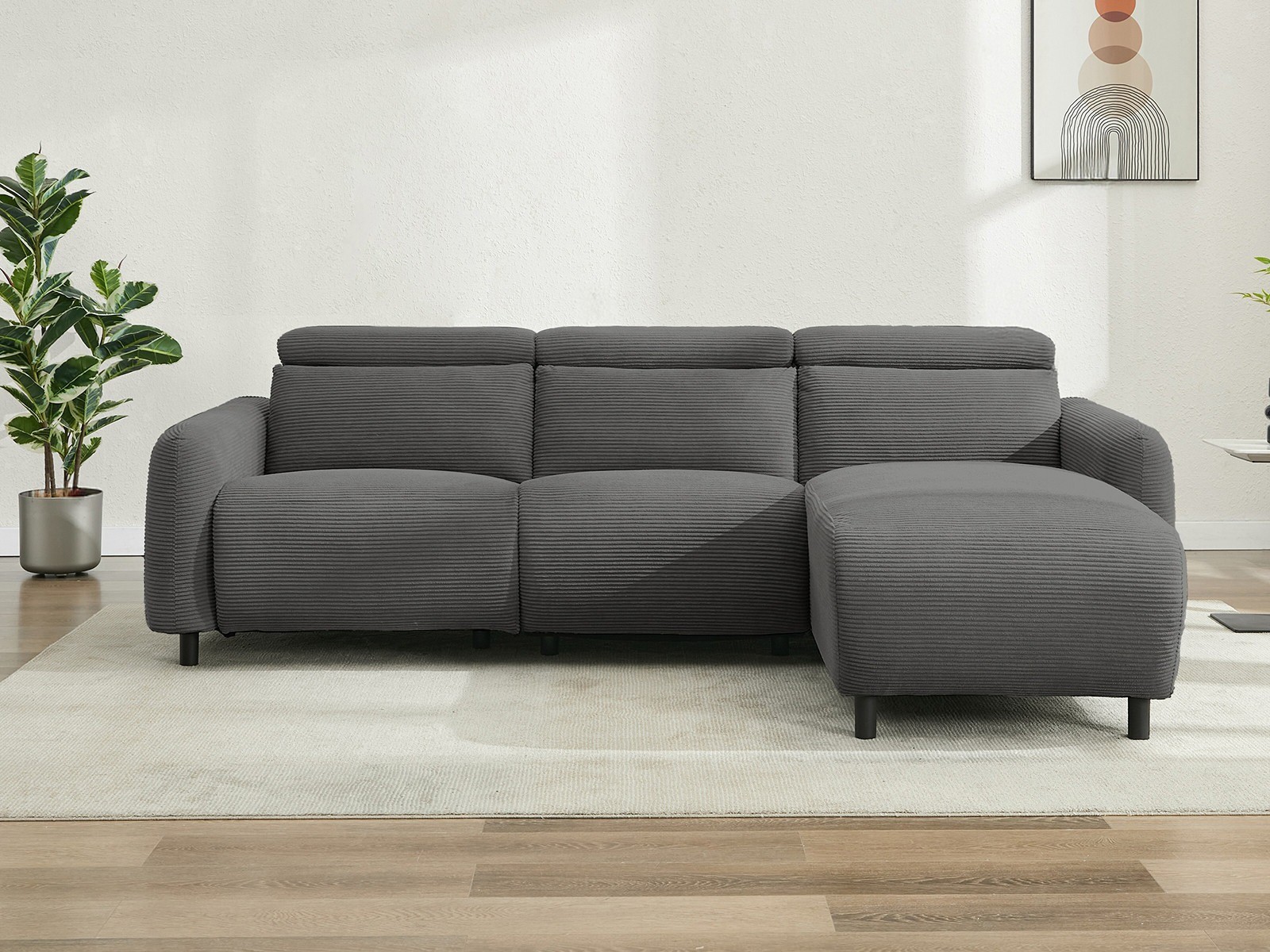 Colțar cu recliner Revbena 103 (Antracit)