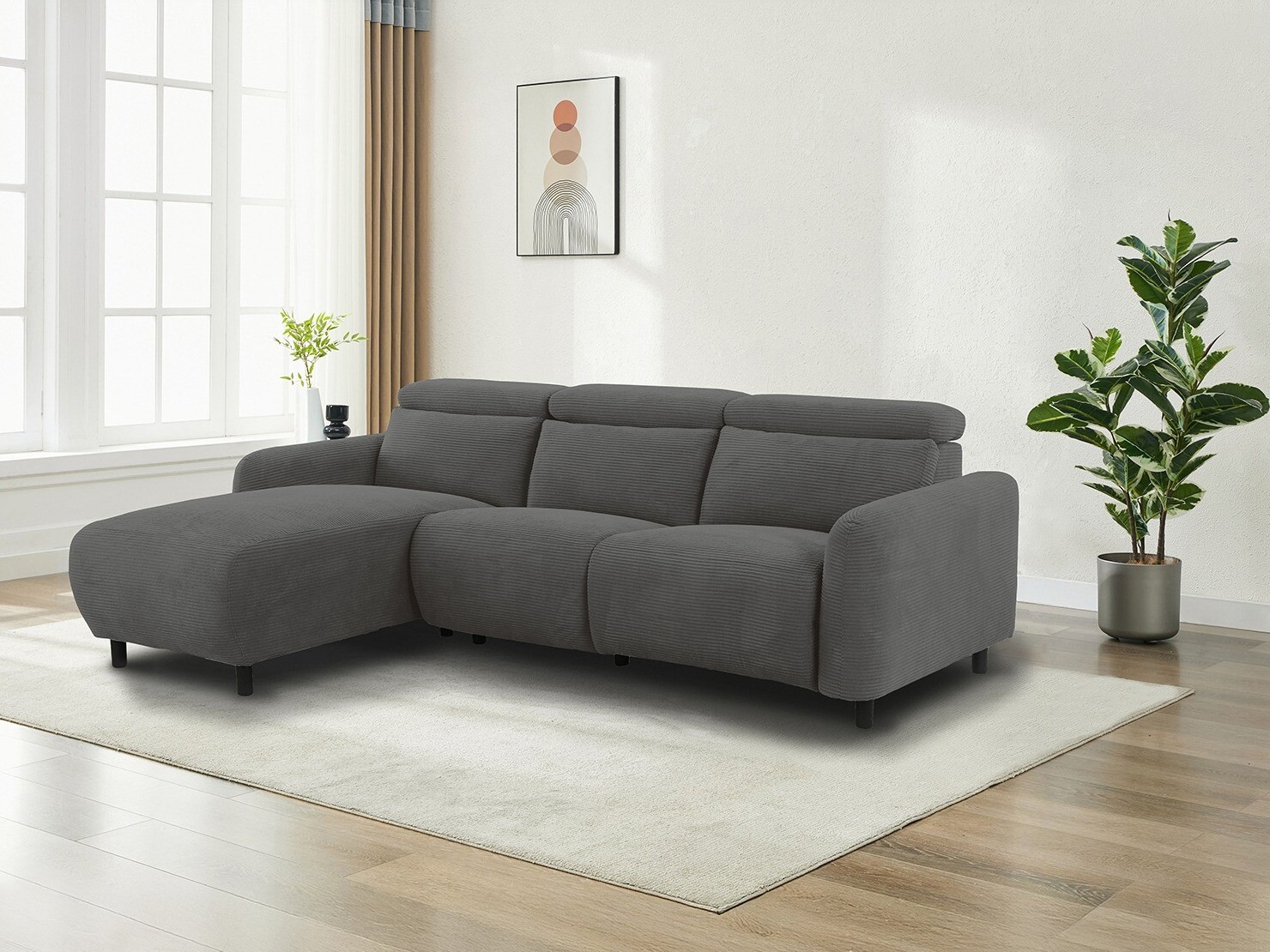 Colțar cu recliner Revbena 104 (Antracit)