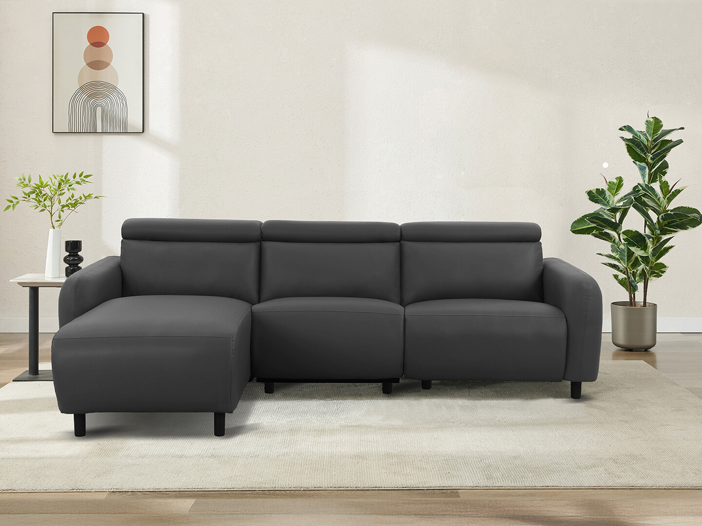 Colțar cu recliner Revbena 107 (Gri)