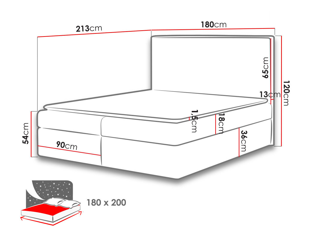 Pat boxspring Butyrum (Muna 14)