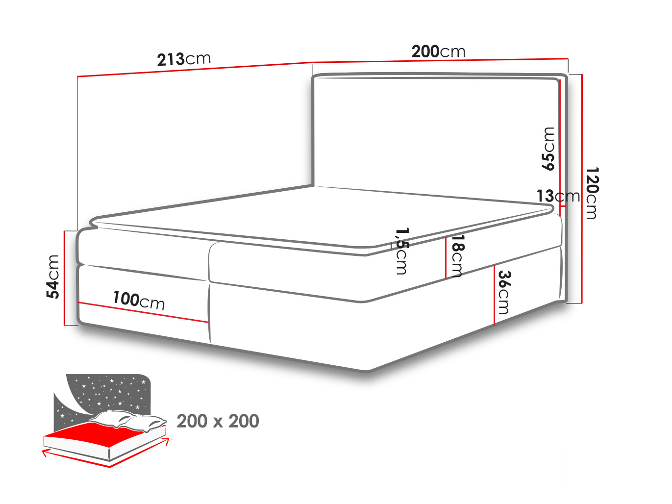 Pat boxspring Butyrum (Muna 19)