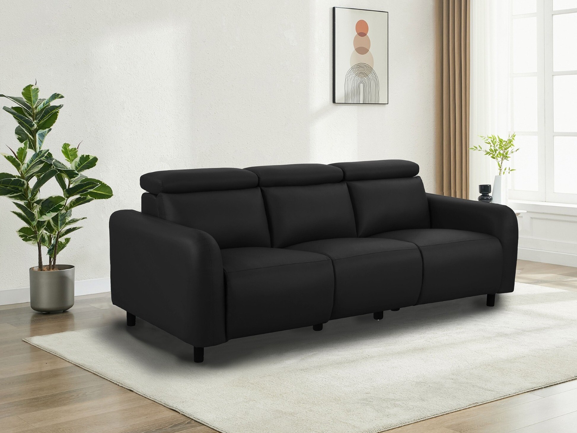 Canapea recliner Revbena 101 (Negru)