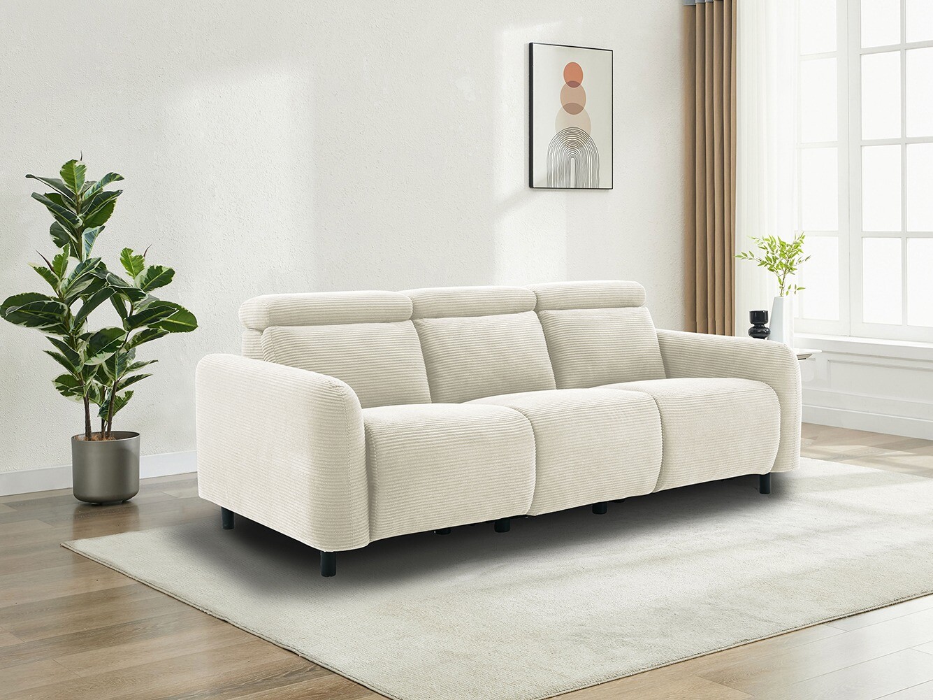 Canapea recliner Revbena 105 (Crem)