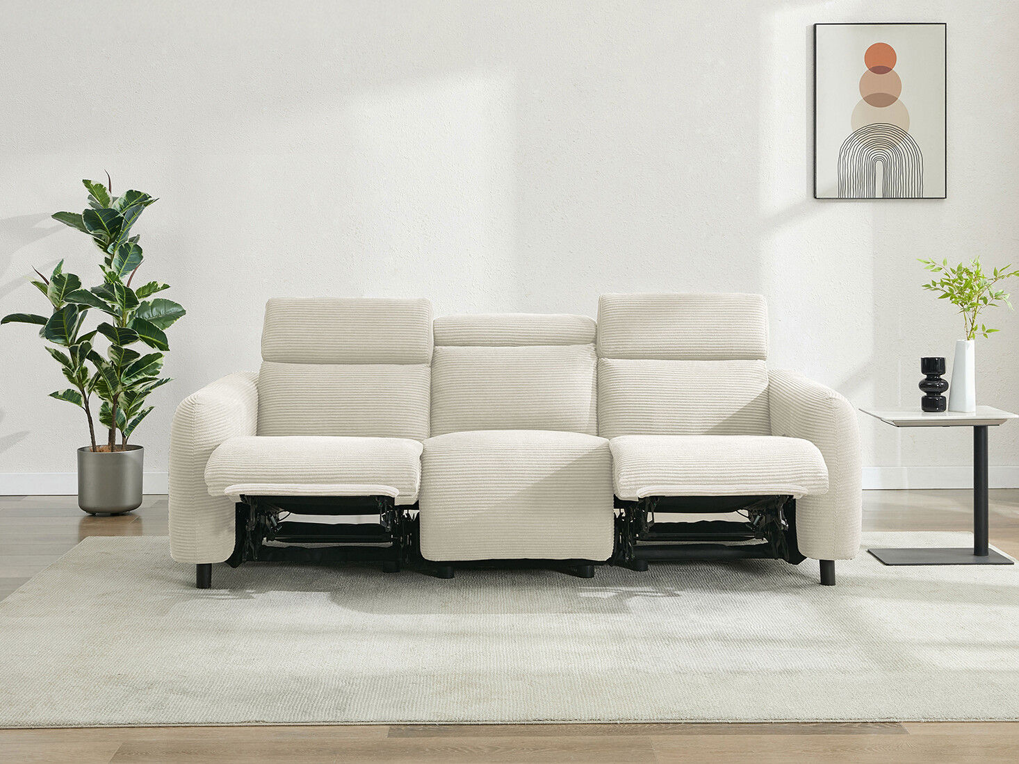 Canapea recliner Revbena 105 (Crem)