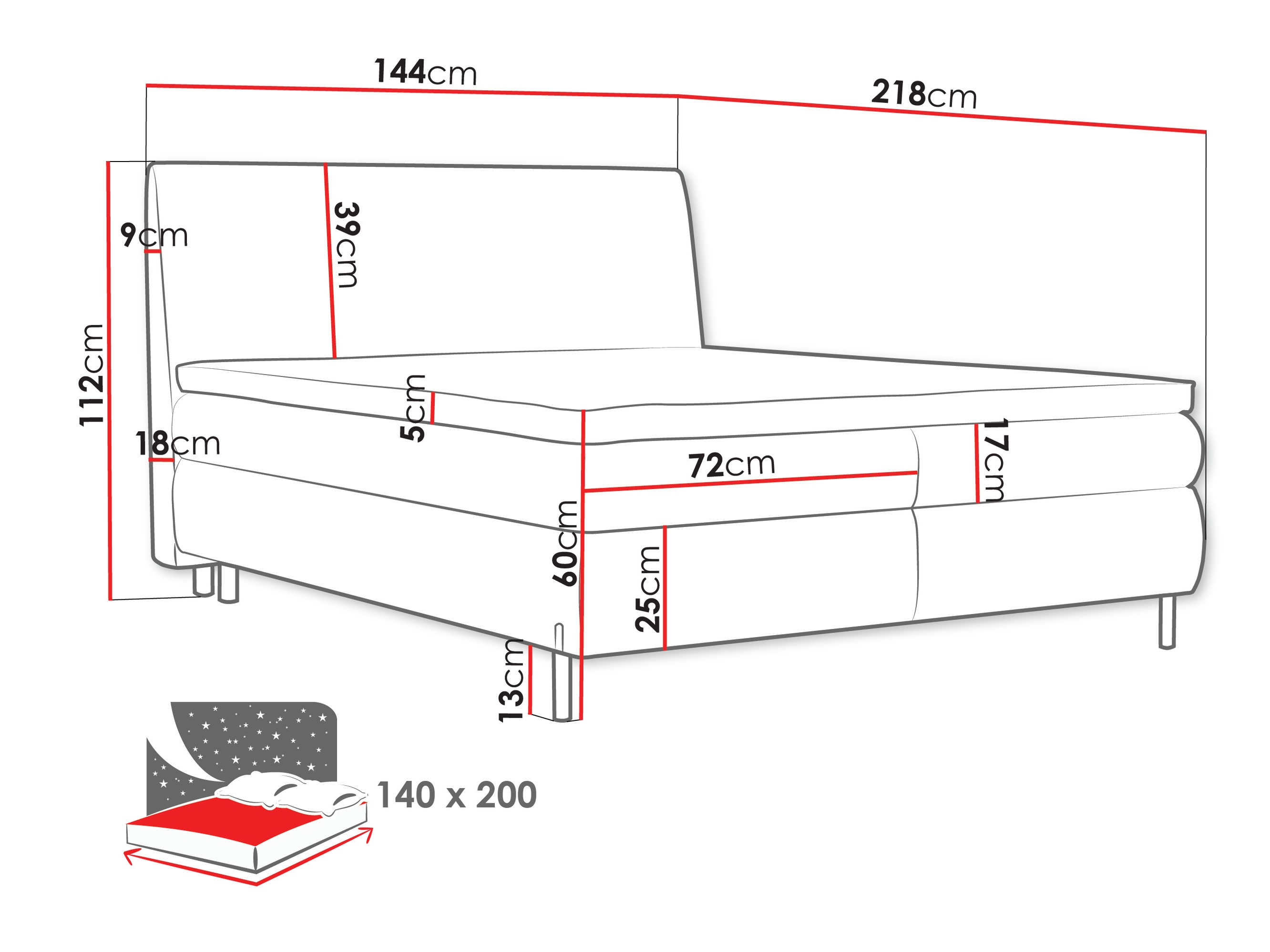 Pat boxspring Portage 113 (Adventure 01)
