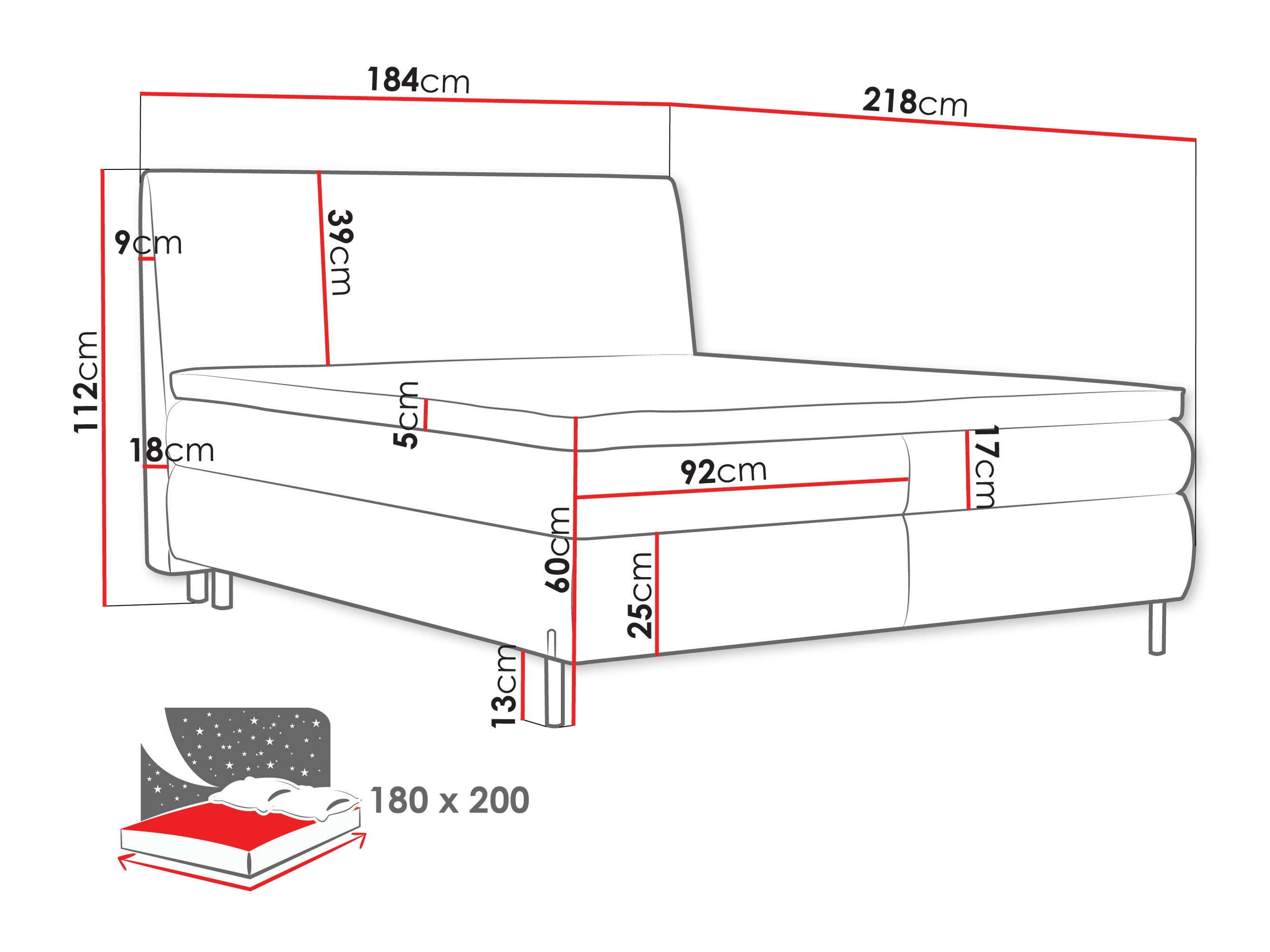 Pat boxspring Portage 113 (Adventure 01)