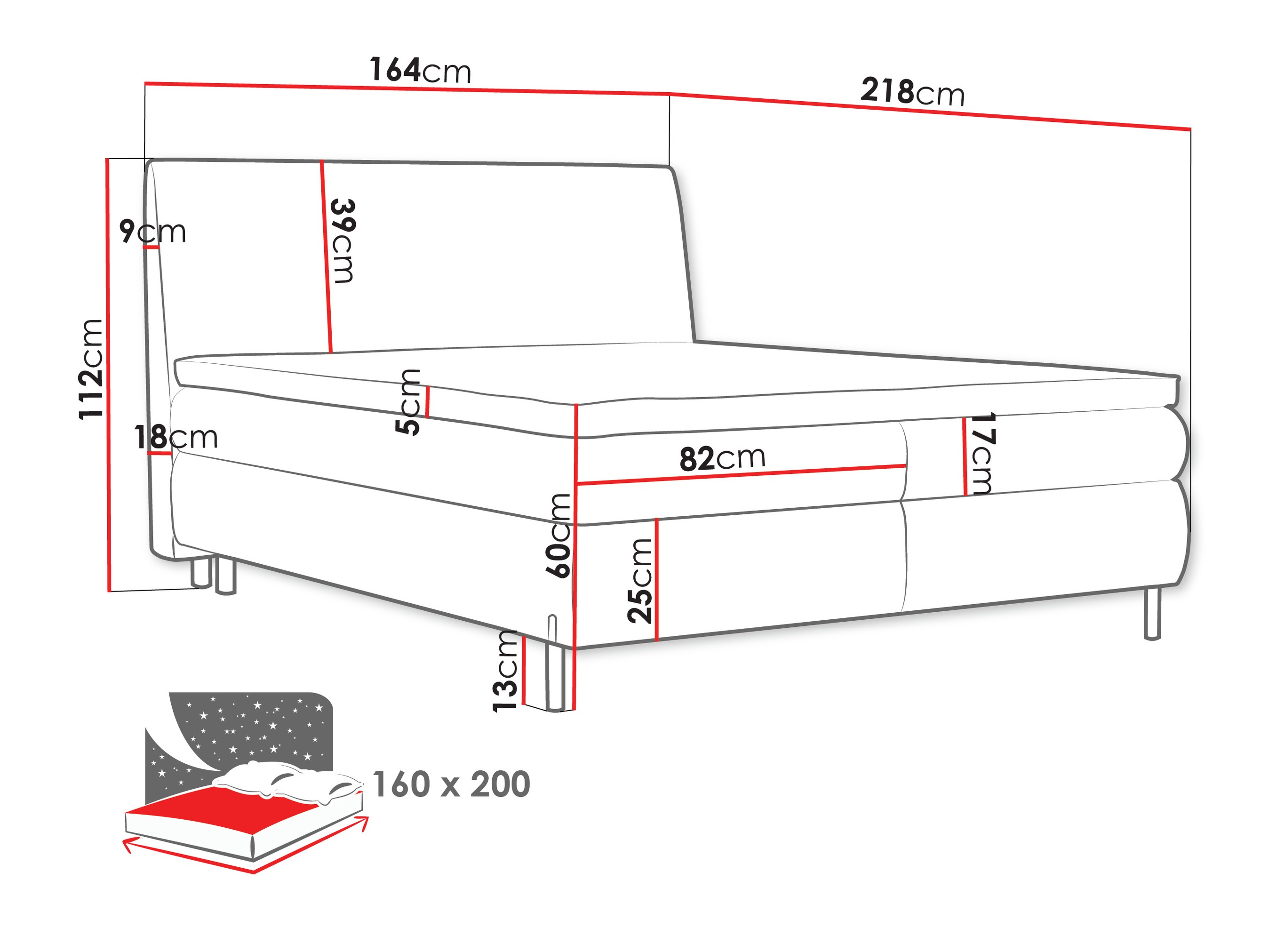 Pat boxspring Portage 113 (Adventure 94)