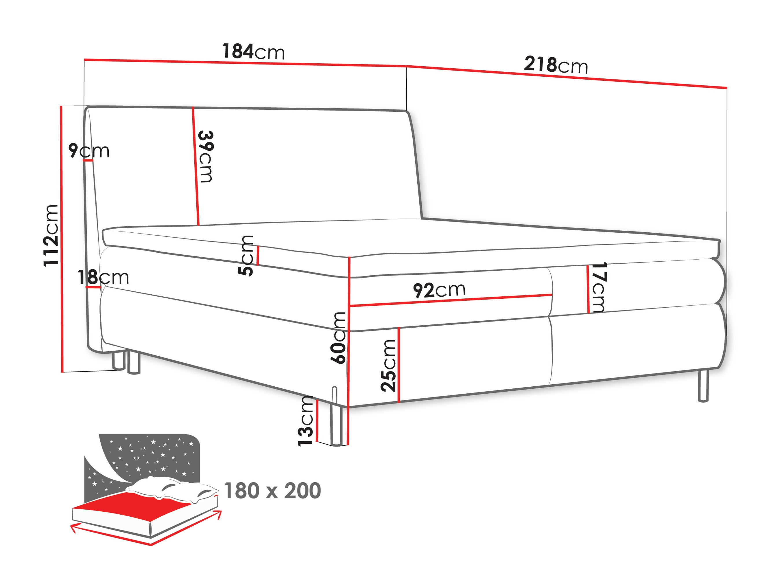 Pat boxspring Portage 113 (Adventure 94)