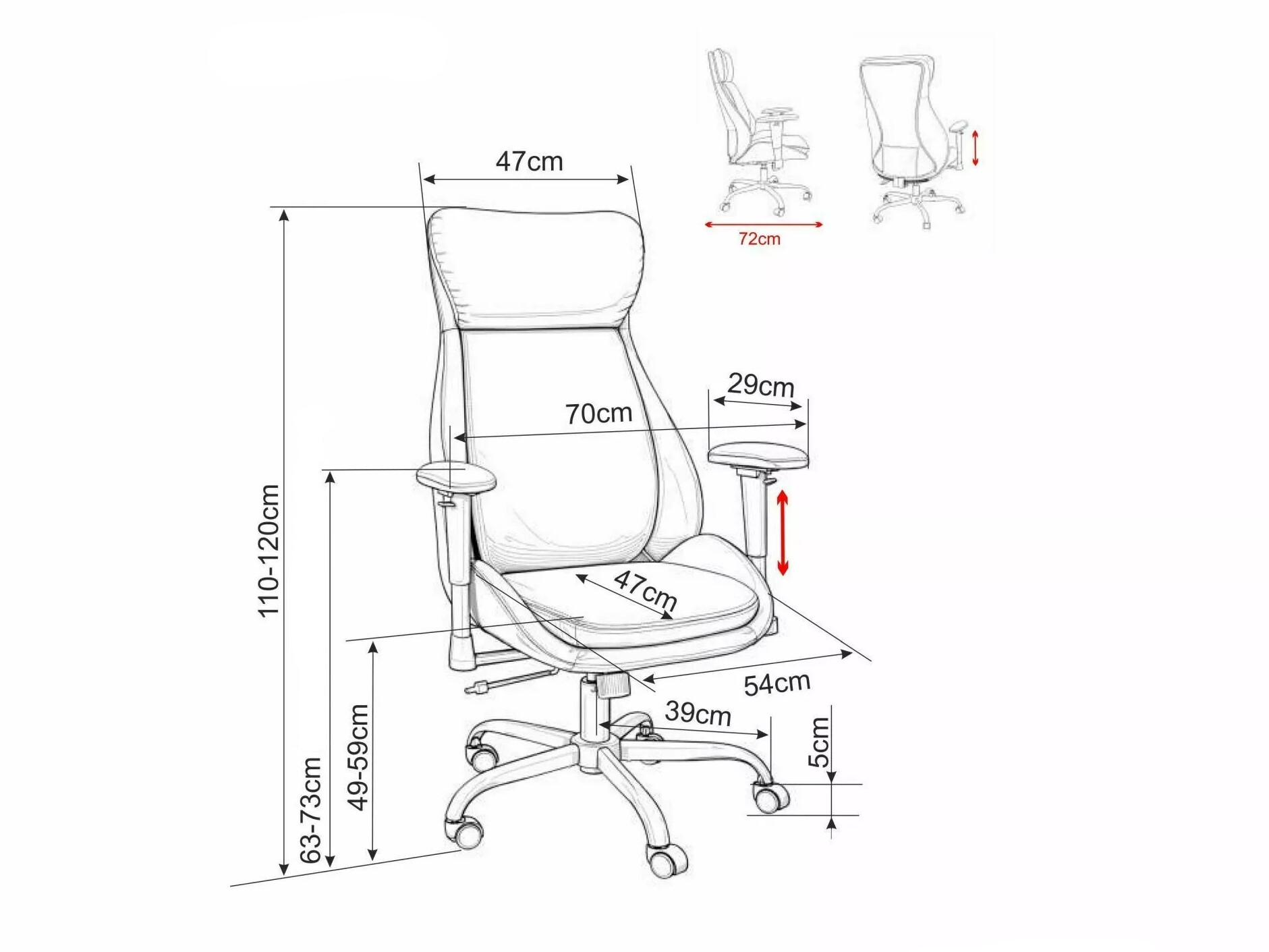 Scaun de birou Detroit 1034 (Albastru)