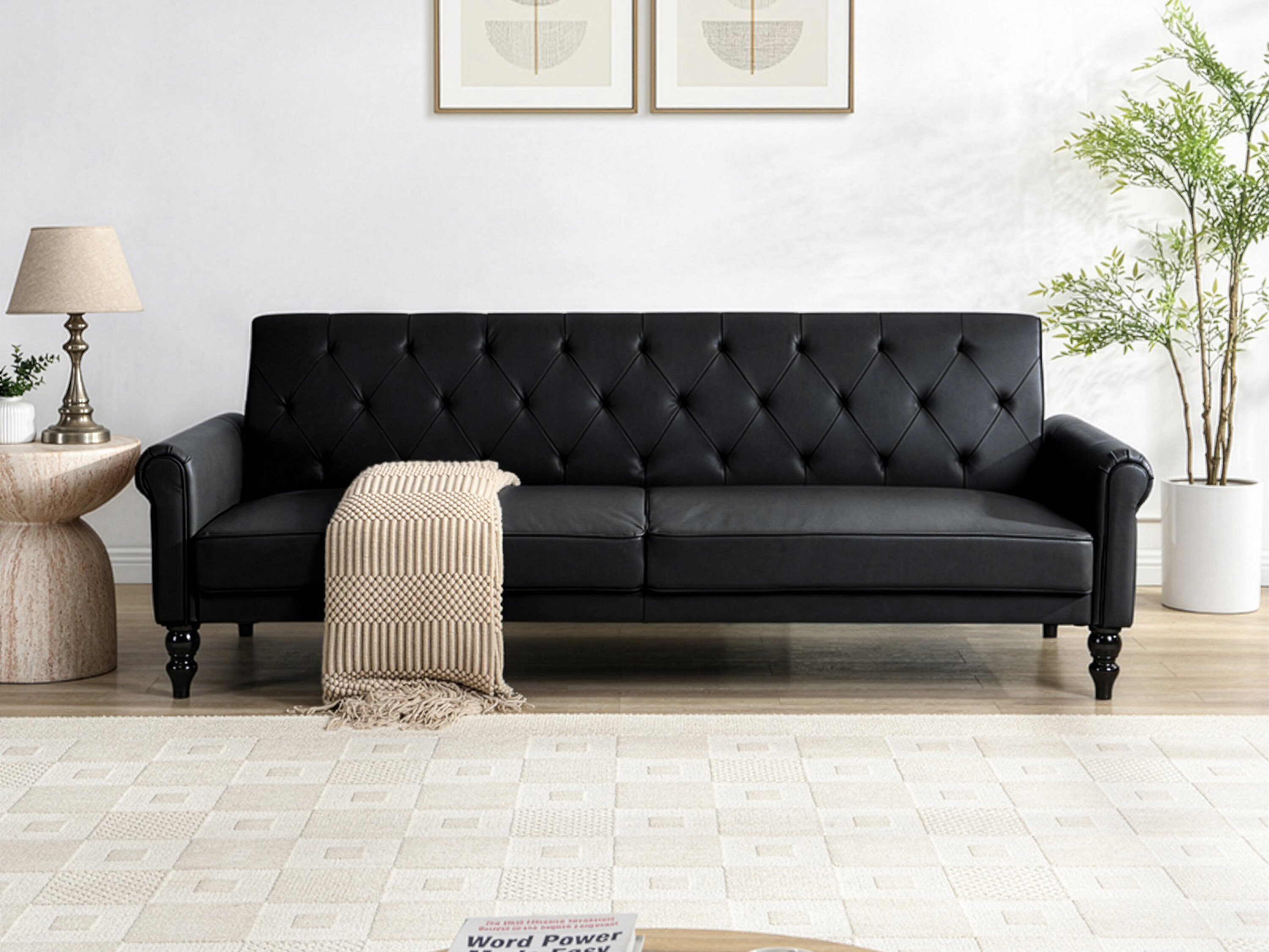 Canapea extensibilă Denton 1581 (Negru)