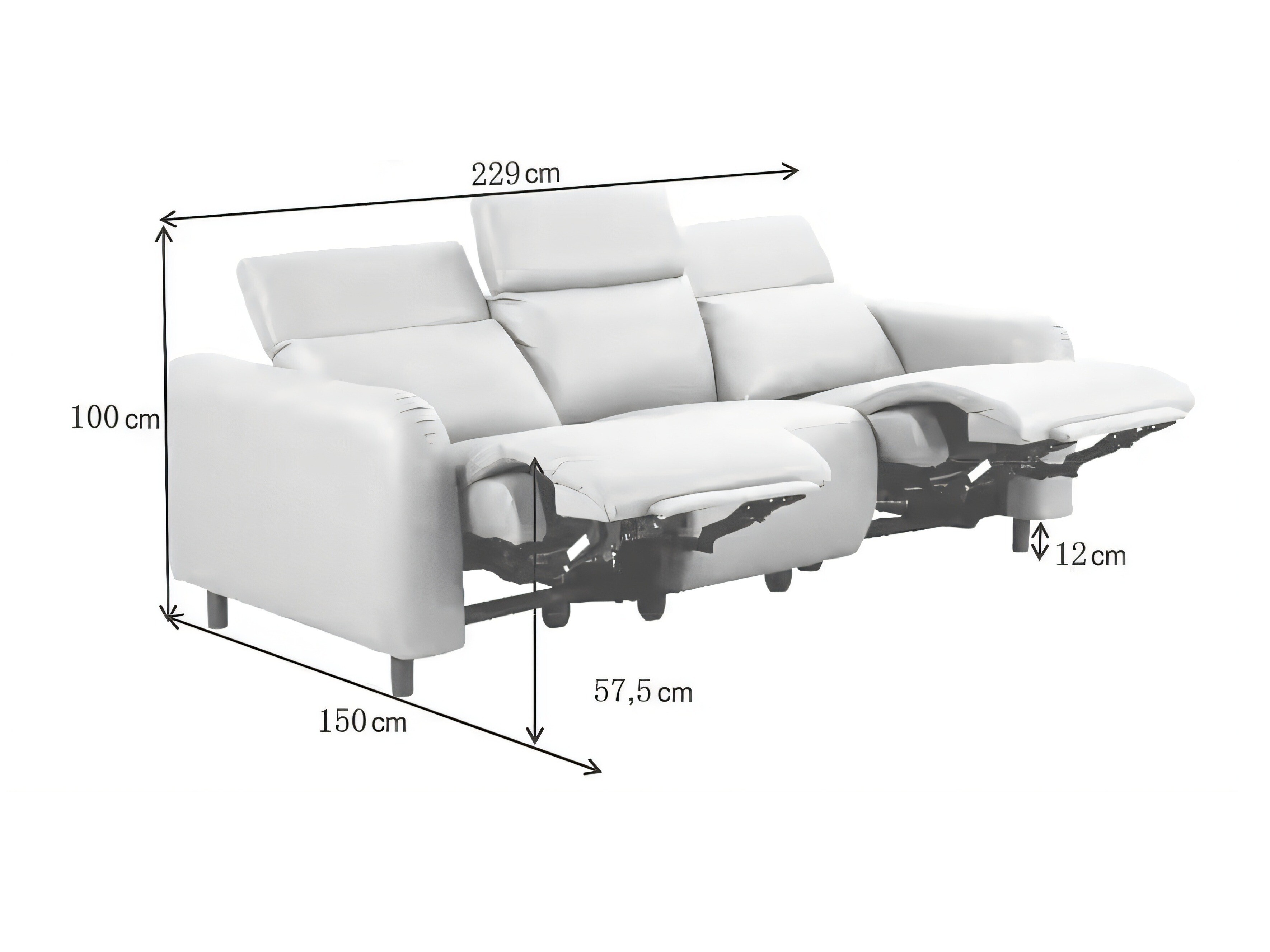 Canapea recliner Revbena 101 (Antracit)