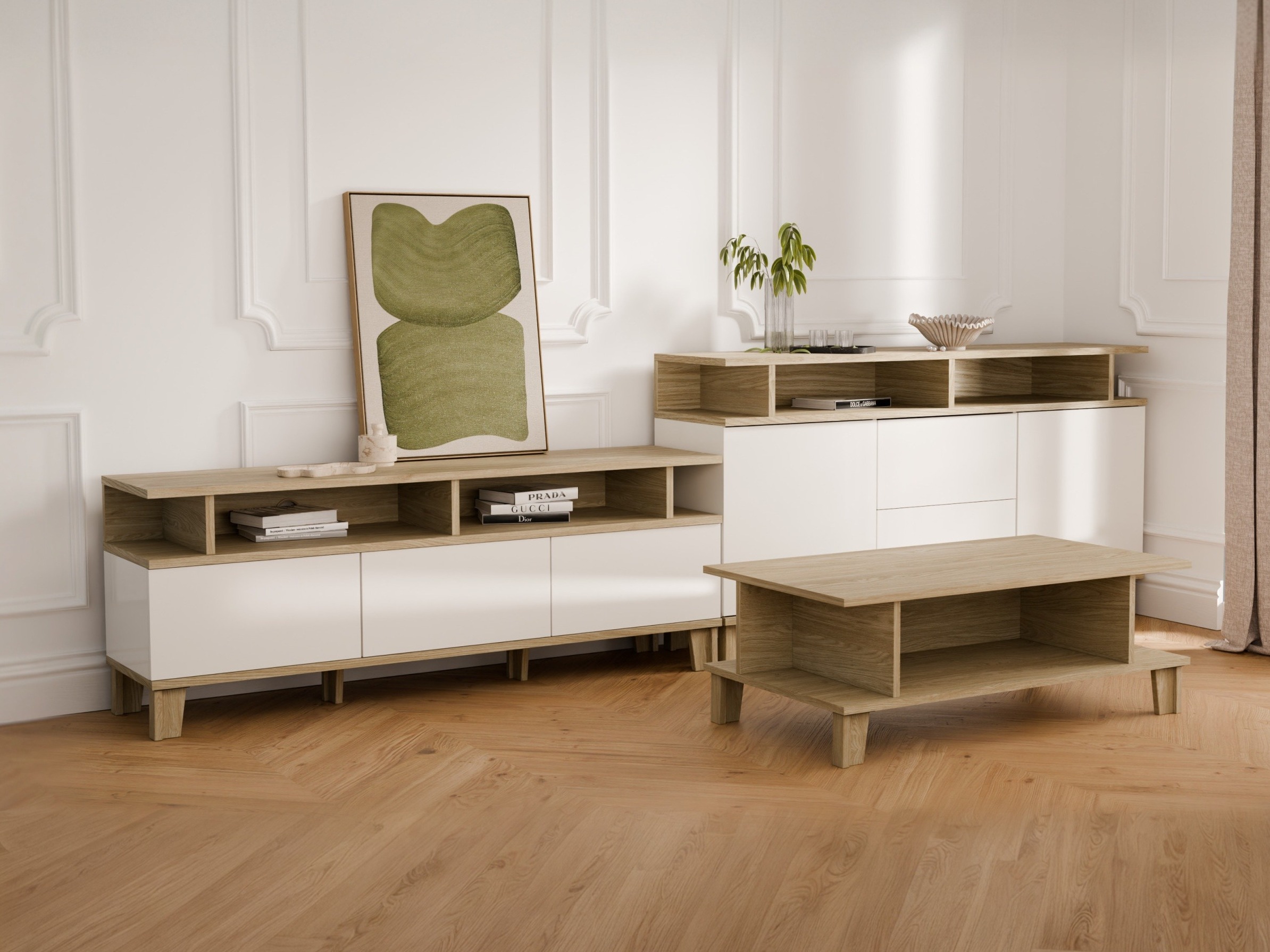 Set de living Evarveru 108 (Mat alb)