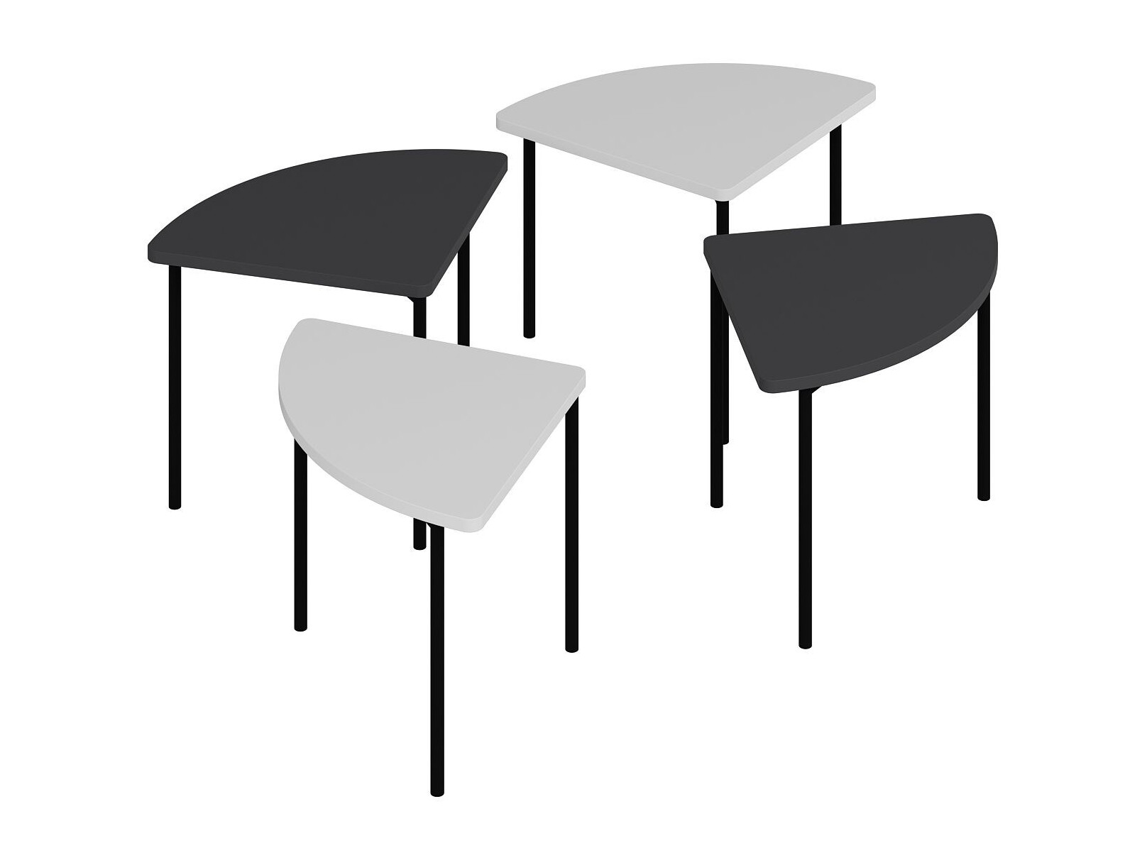 Set de măsuțe de cafea Kailua 2836 (Alb + Antracit)