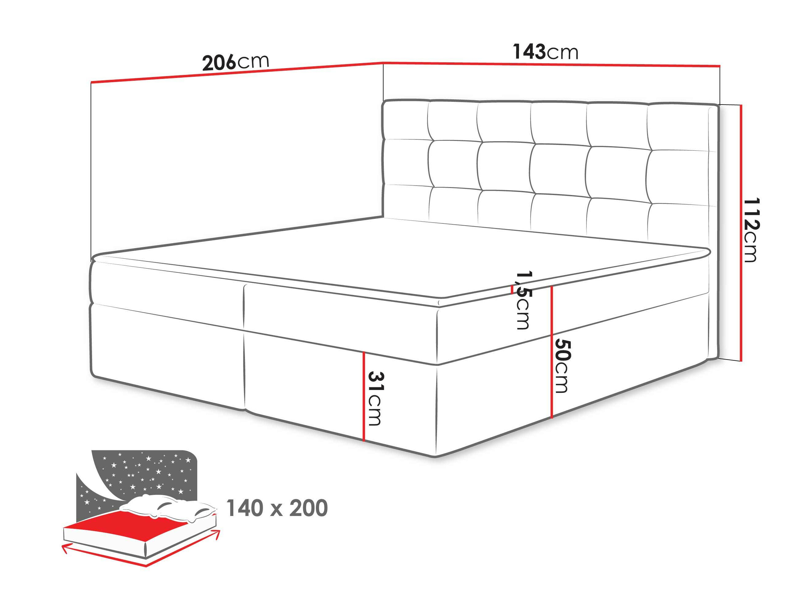 Pat boxspring Comfivo Osculum I (Muna 08)