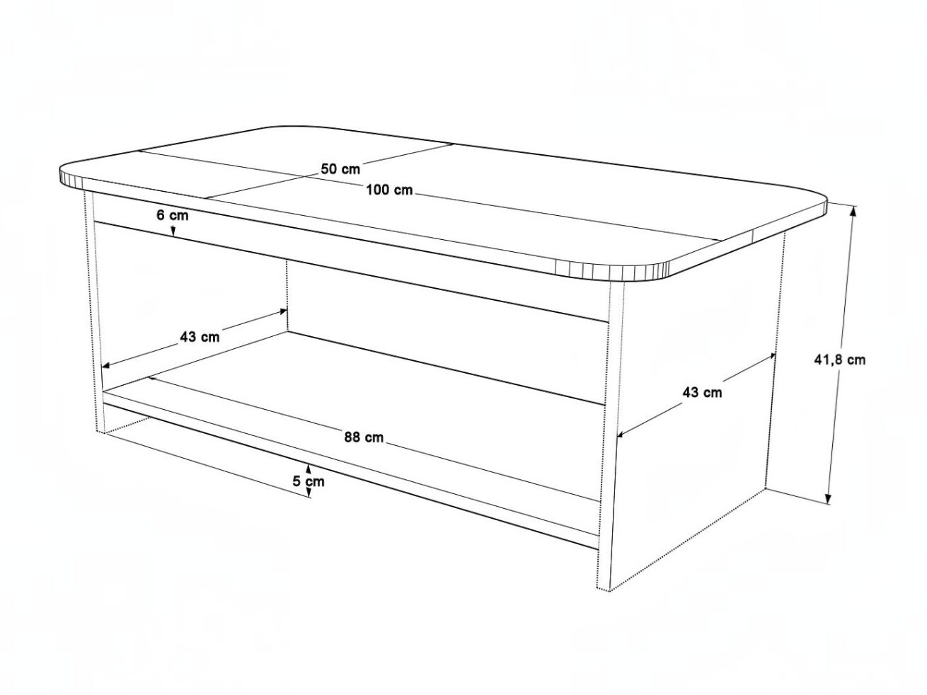 Măsuță de cafea Kailua 2840 (Nuc)