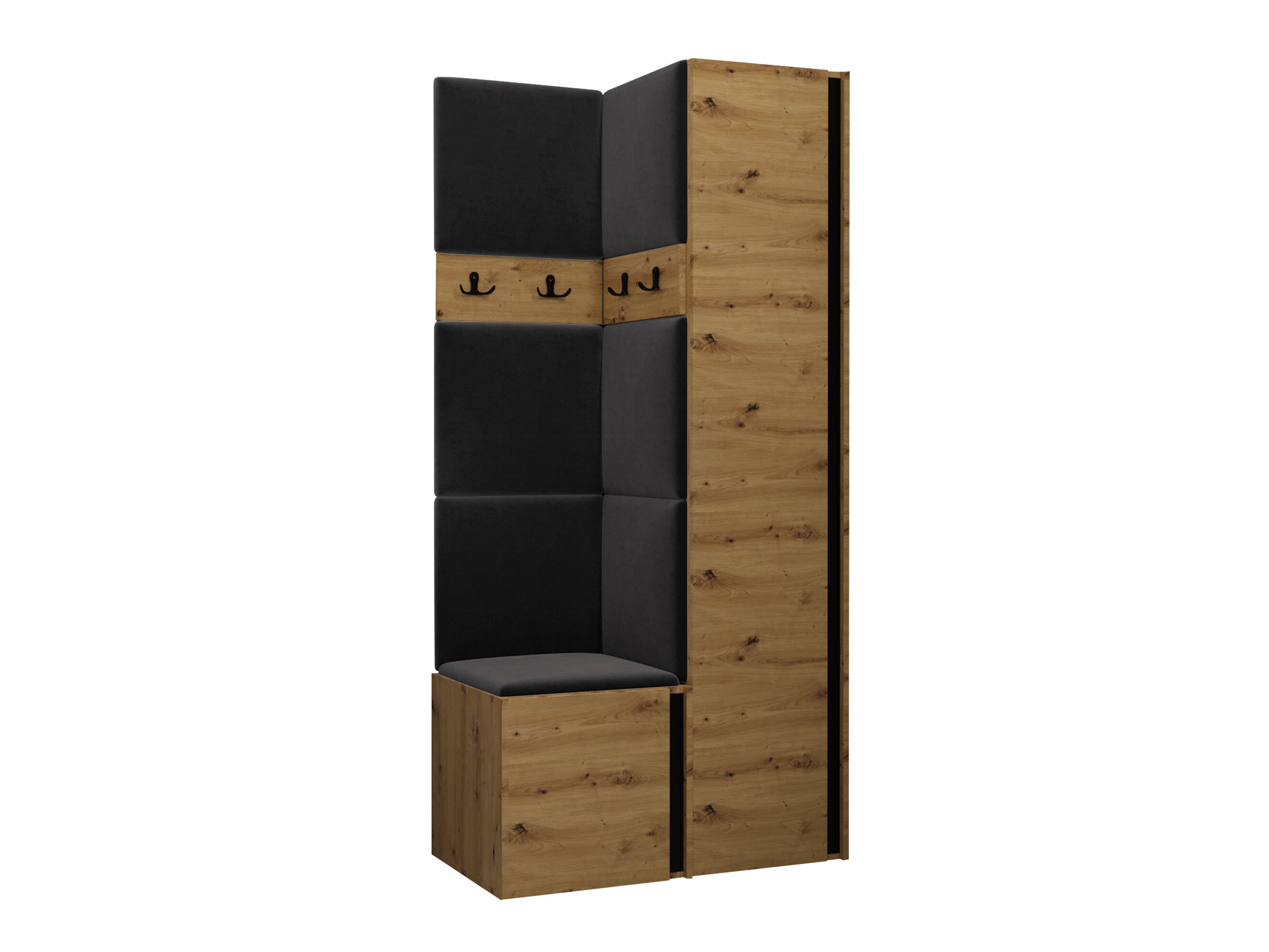 Set de hol Pinis XXIV (Stejar artizan + Negru)