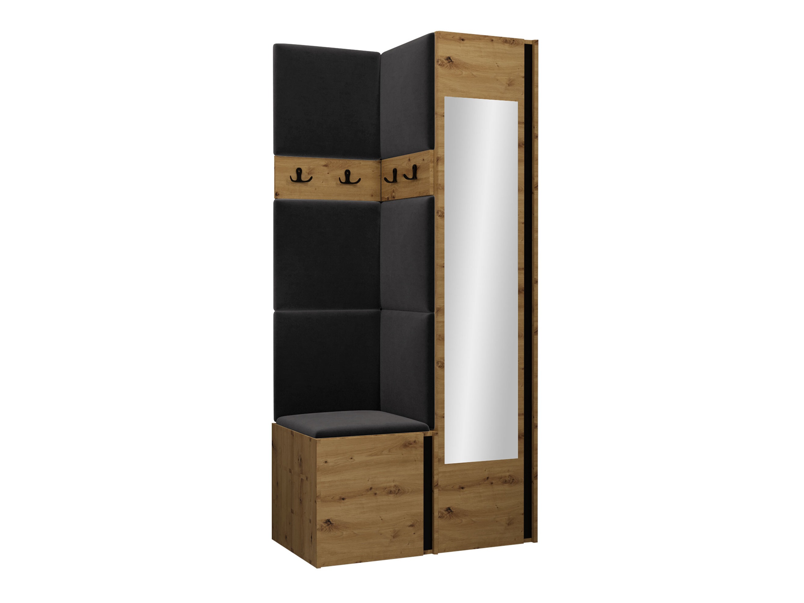 Set de hol Pinis XXV (Stejar artizan + Negru)