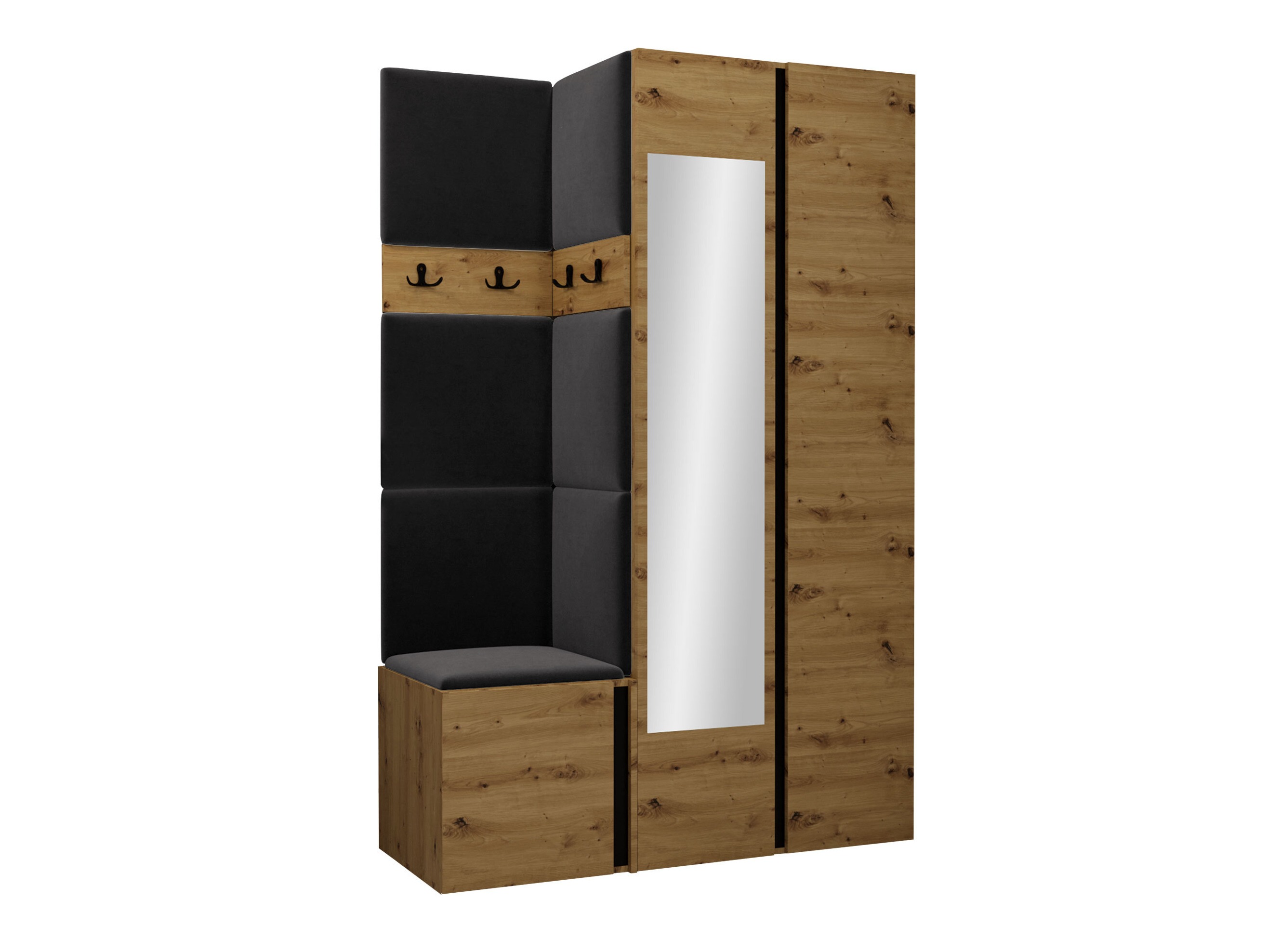 Set de hol Pinis XXVI (Stejar artizan + Negru)