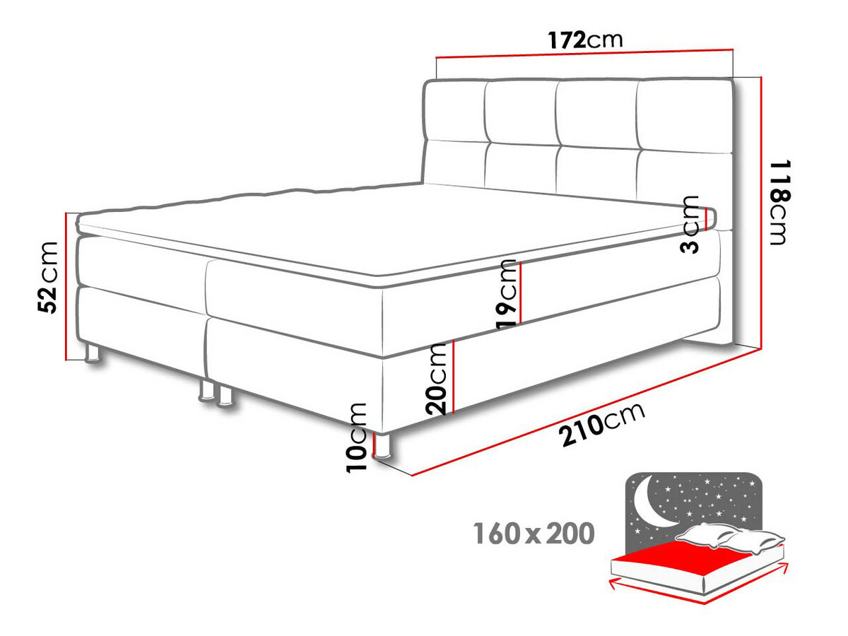 Pat boxspring SR11941 cu un mic defect