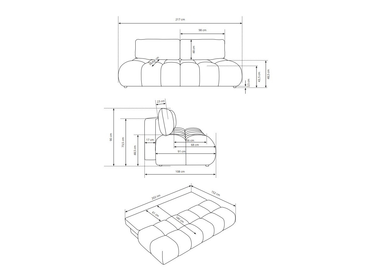 Canapea extensibilă Kingston 218 (Silencio 86)