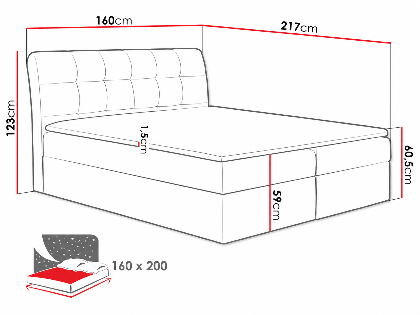 Pat boxspring Campania (Soft 011)