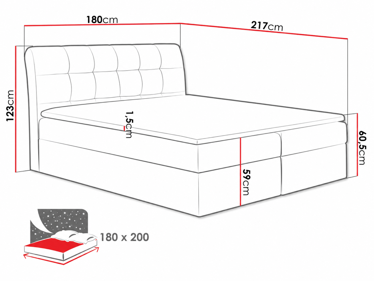 Pat boxspring Campania (Soft 029)