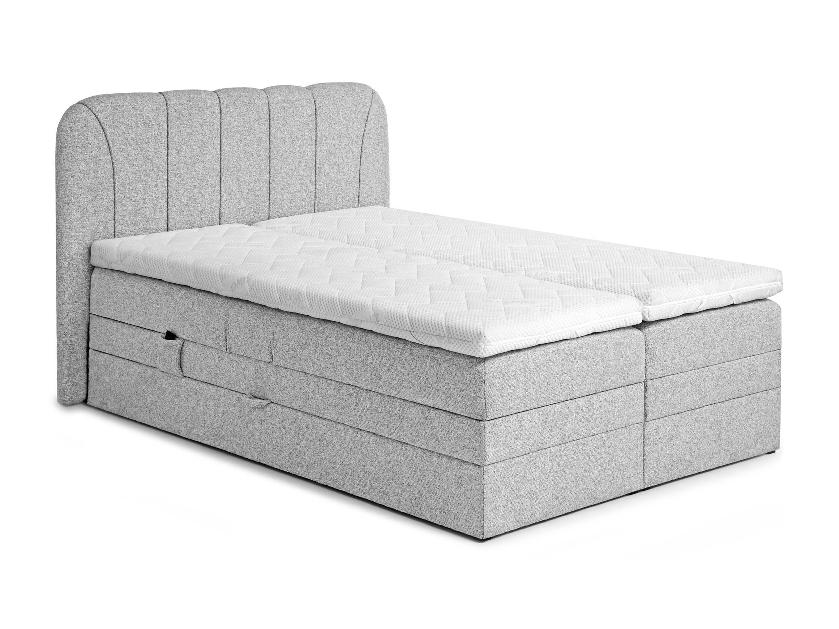 Pat boxspring Norman 127 (Gri deschis)