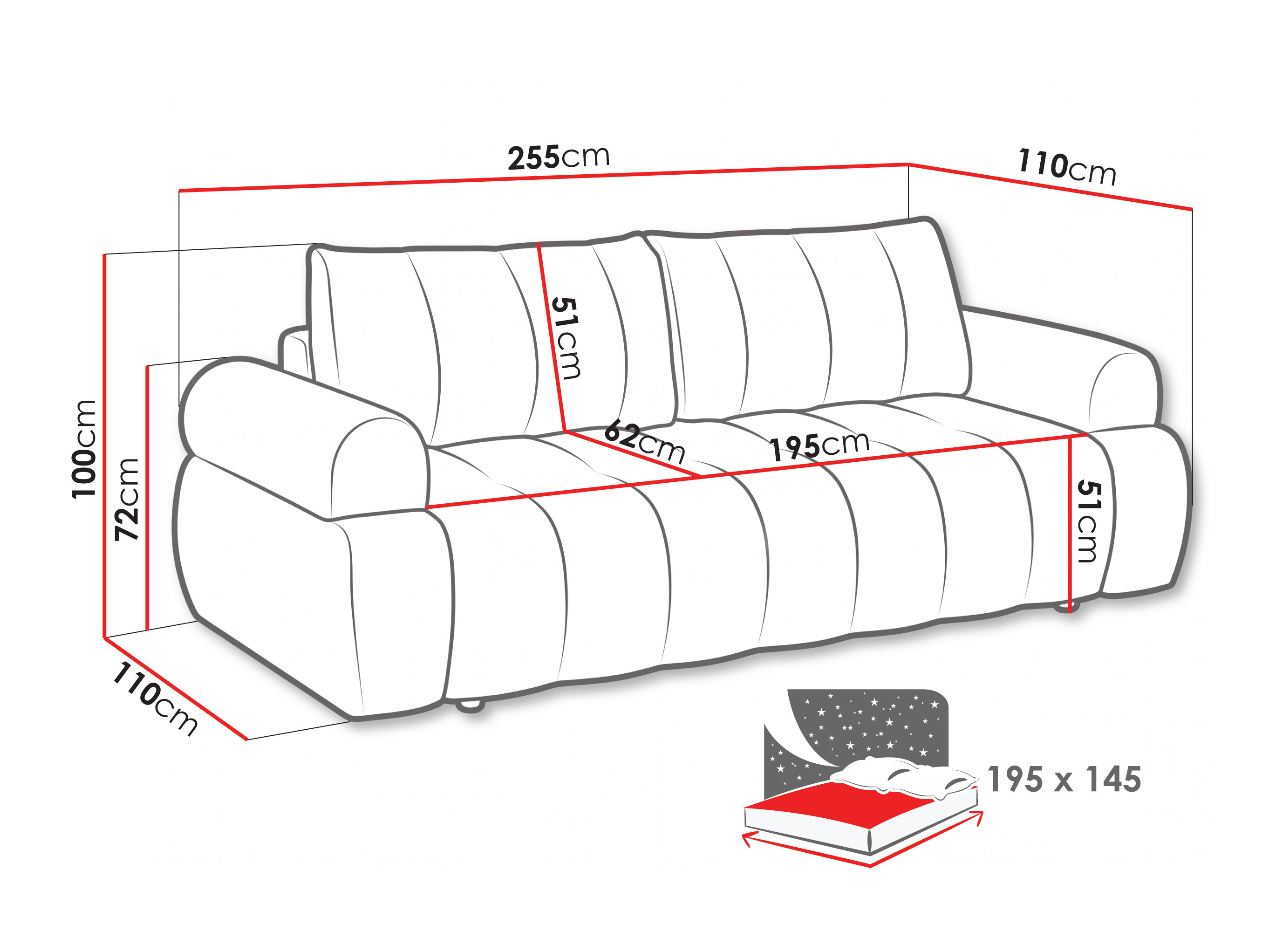 Canapea extensibilă Norman 128 (Kiara 865)