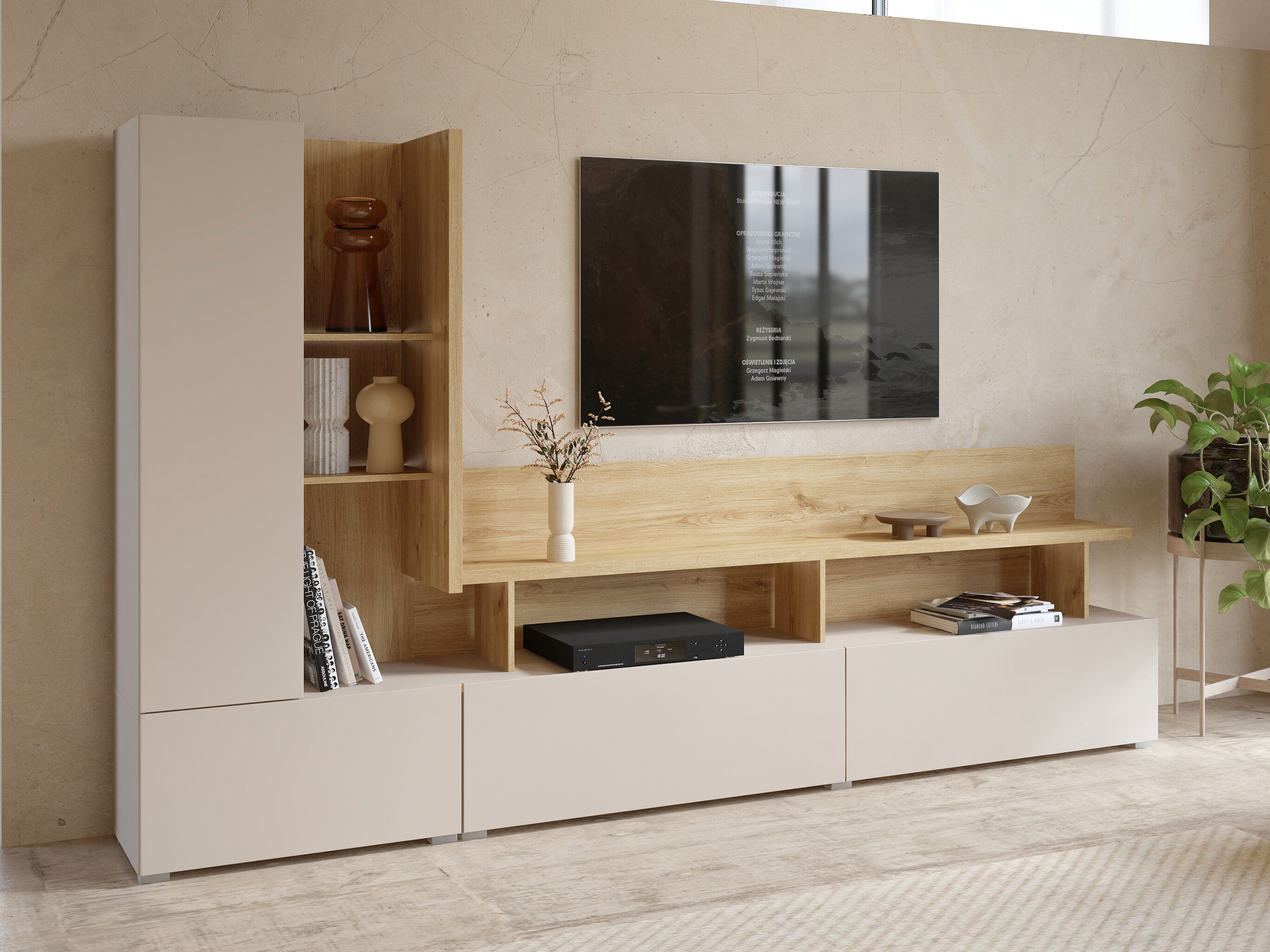 Set de living Virvele 101 (Cașmir + Stejar deschis)