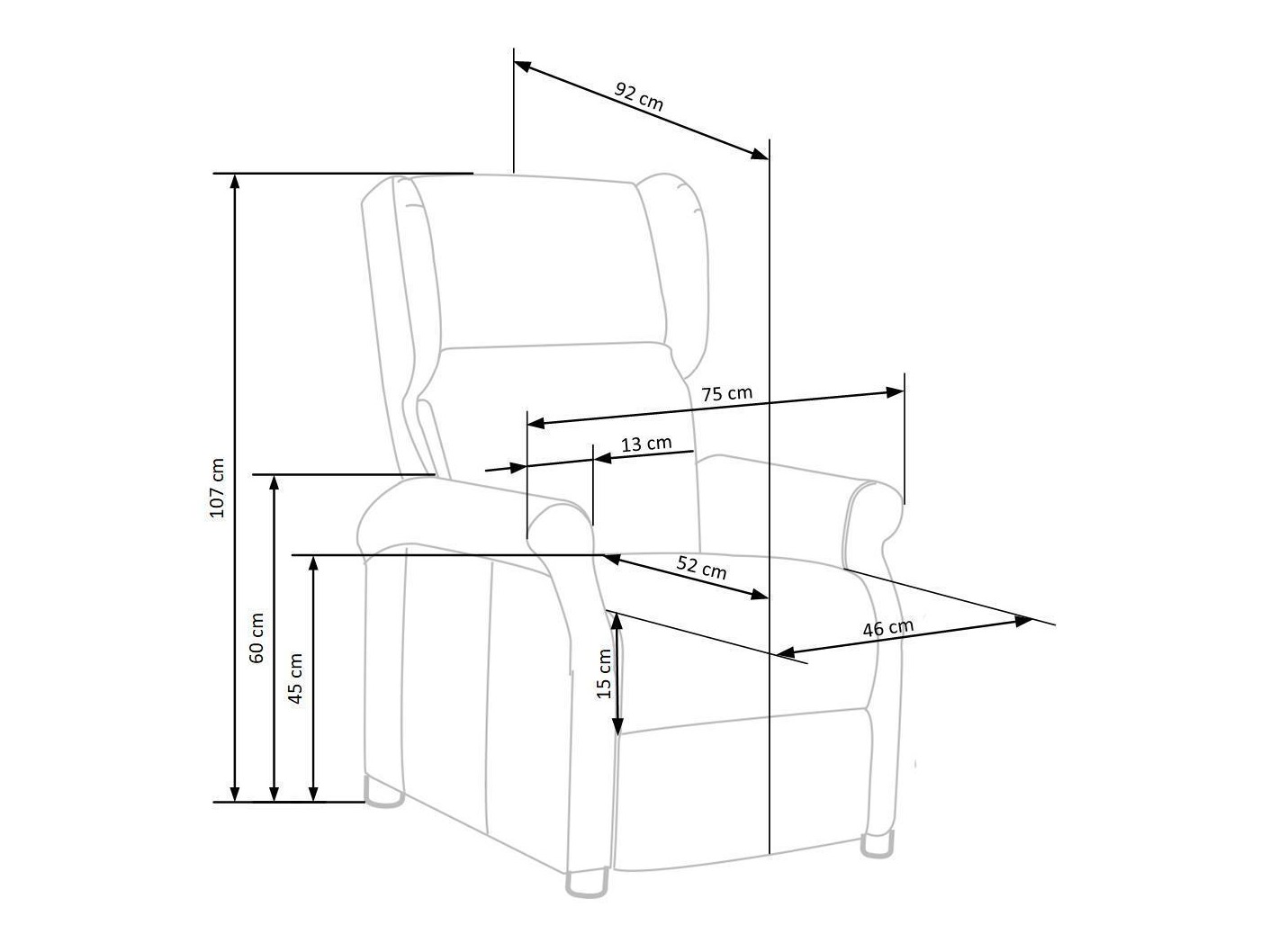 Fotoliu recliner Houston 878 (Bluvel 38)