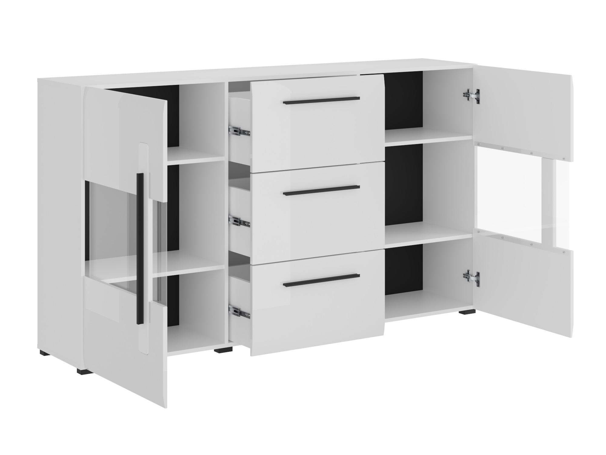 Set de living Ophsalu 112 (Alb + Alb lucios)
