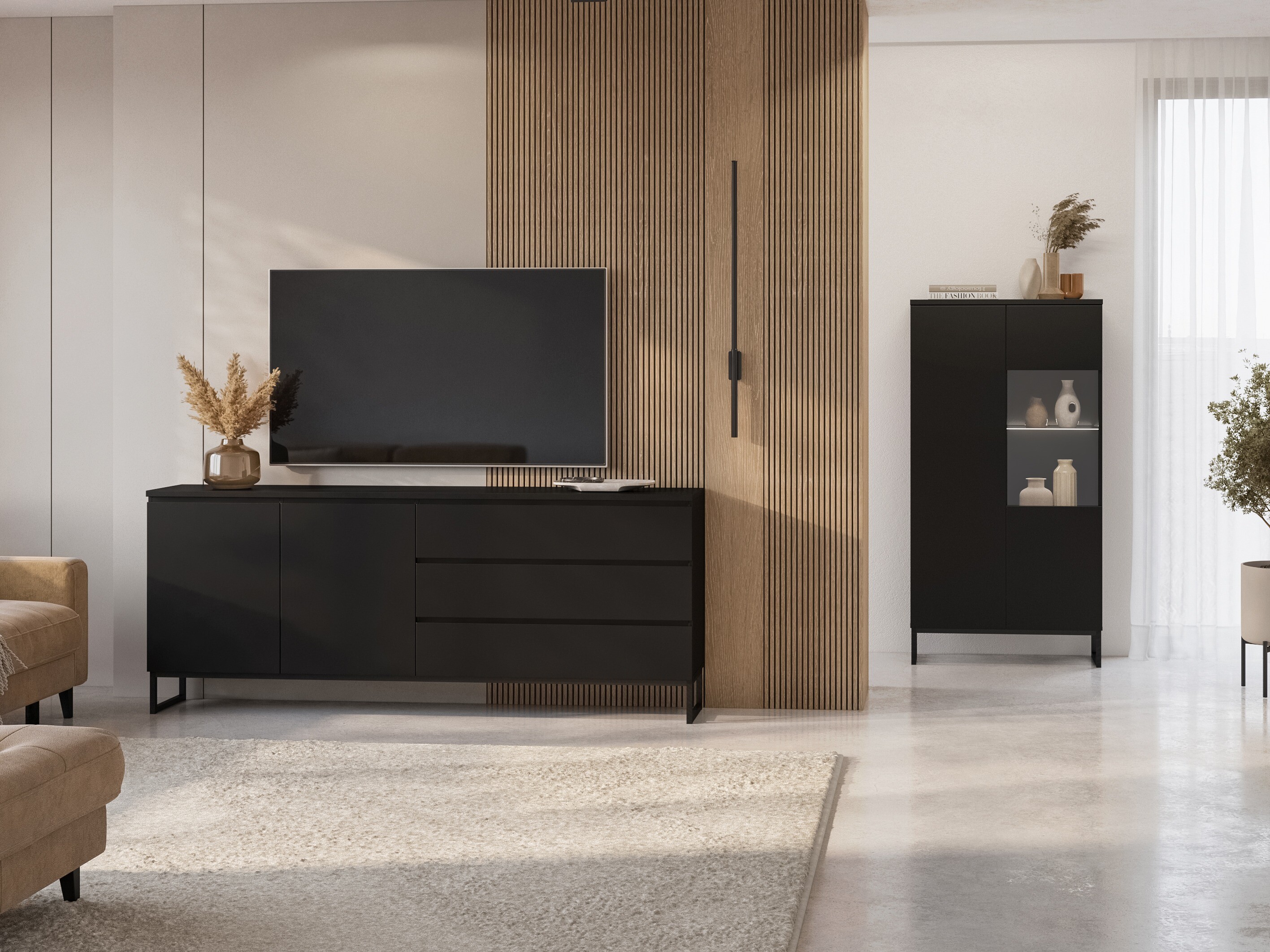 Set de living Velsora 107 (Negru)