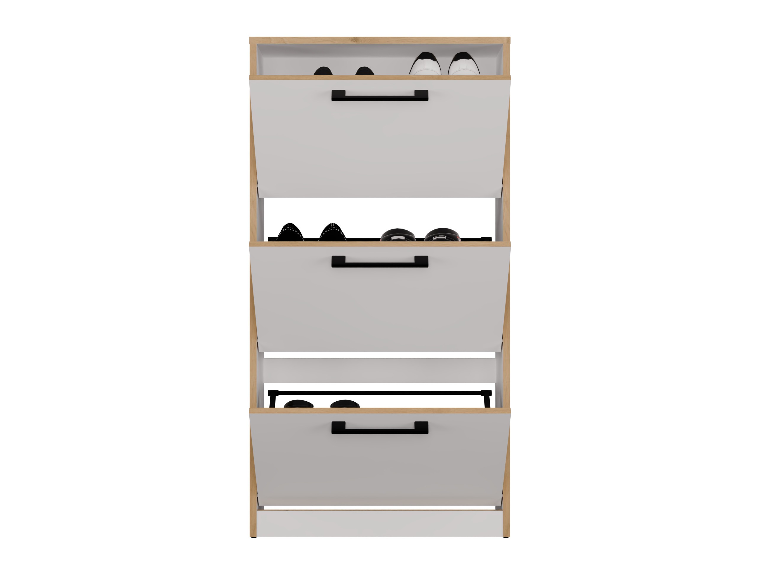 Dulap pantofi Mandeville 224 (Alb + Stejar artizan)