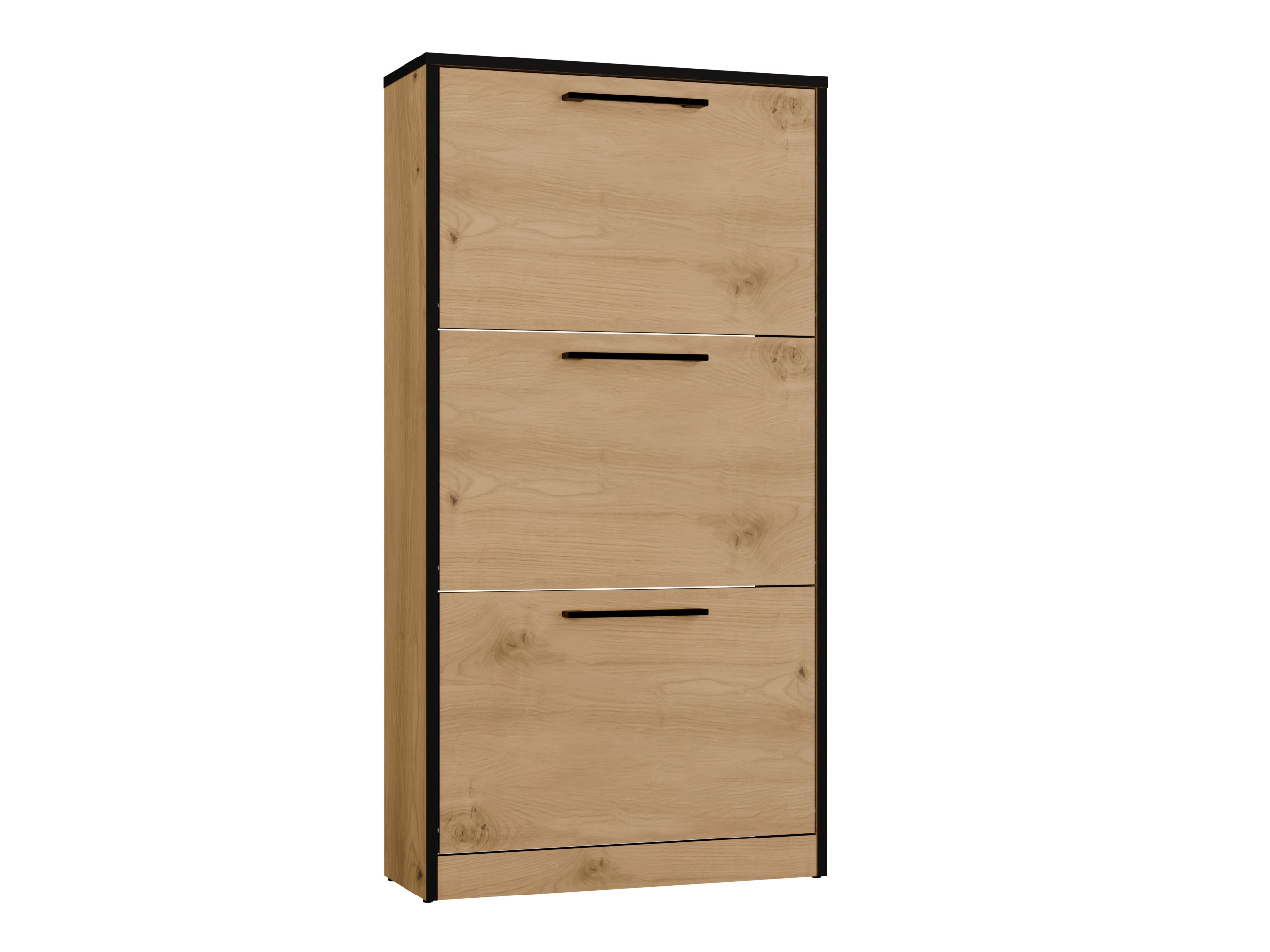Dulap pantofi Mandeville 224 (Stejar artizan + Negru)