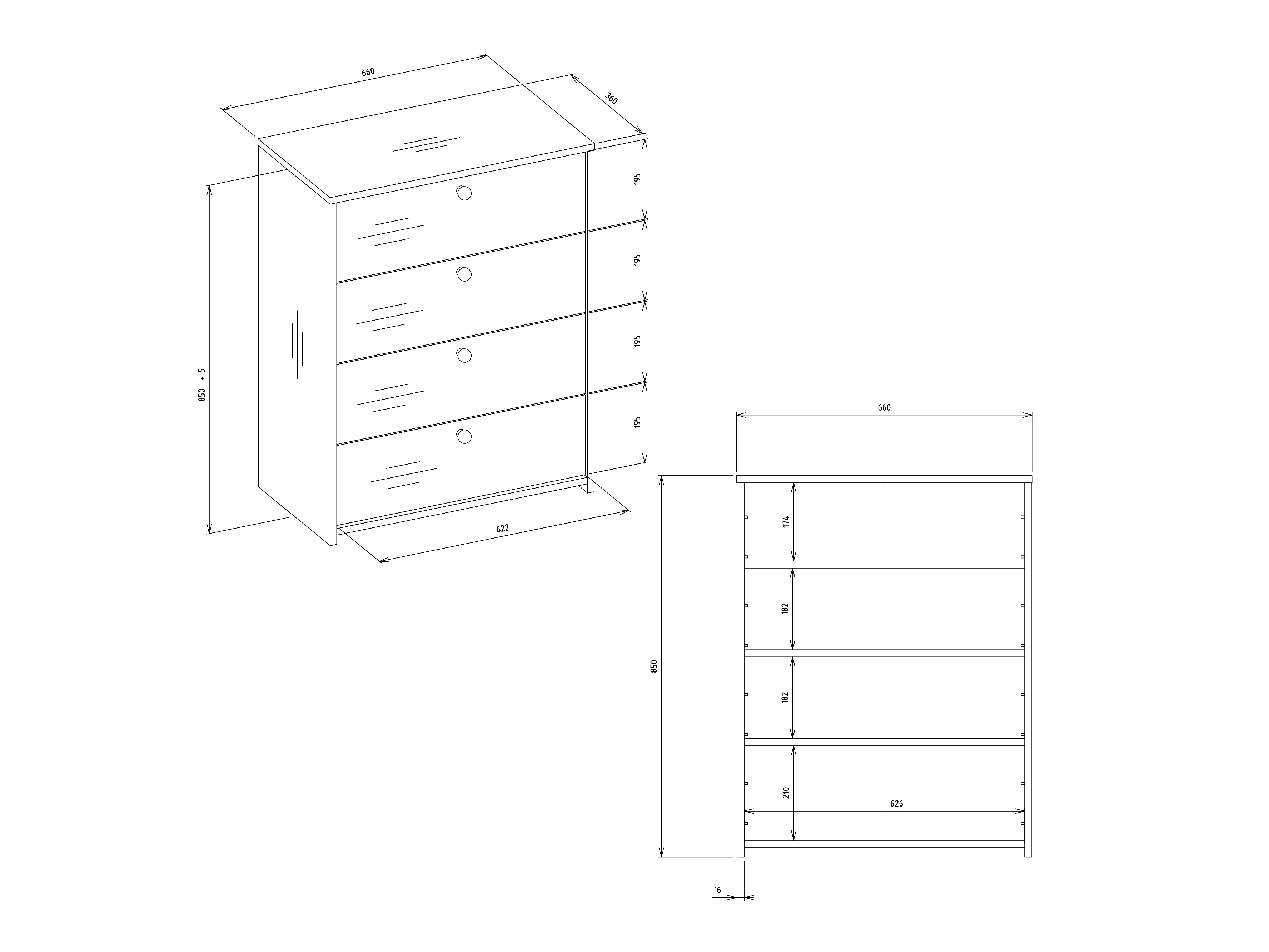 Dulap pentru pantofi Mandeville 401 (Stejar artizan)