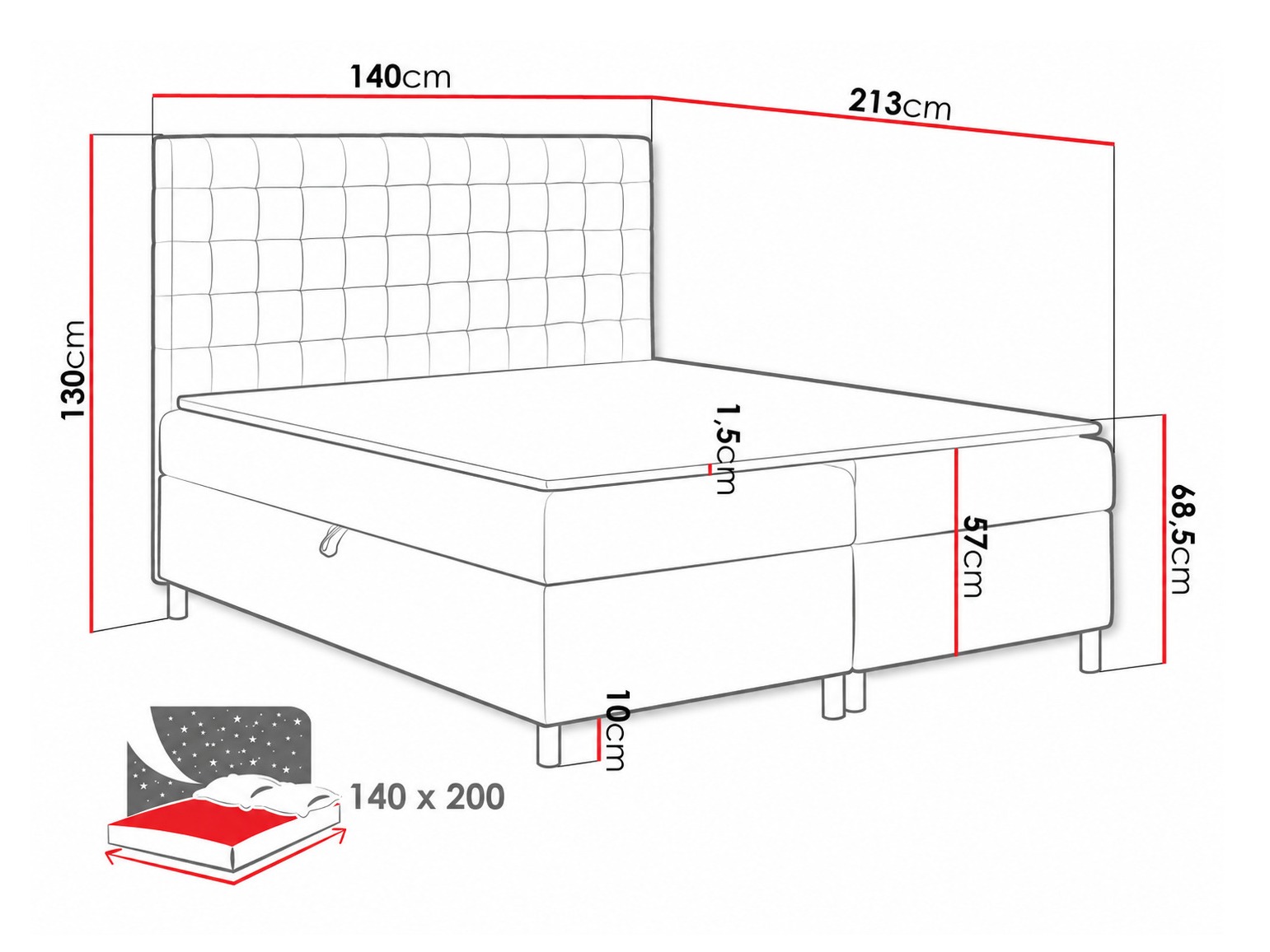 Pat boxspring Panis (Bristol 2442)