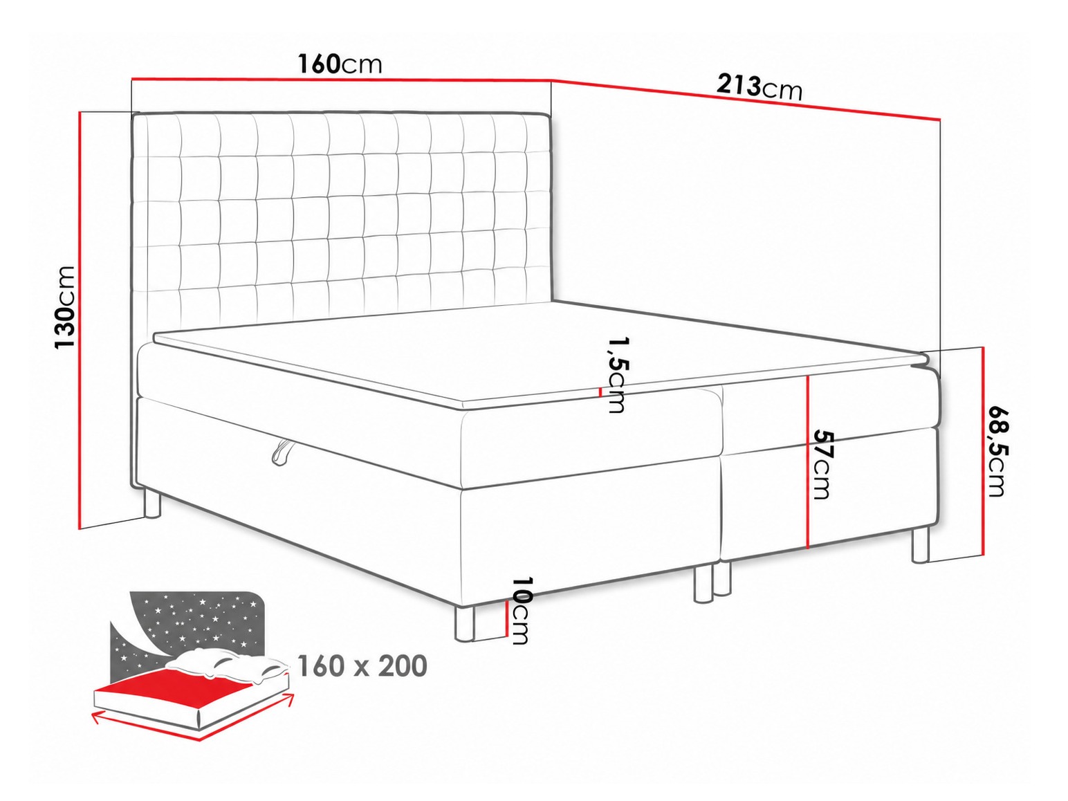 Pat boxspring Panis (Bristol 2447)