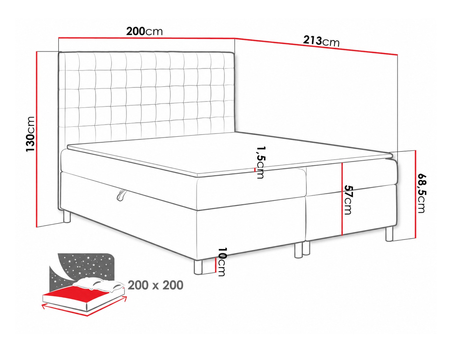 Pat boxspring Panis (Bristol 2447)