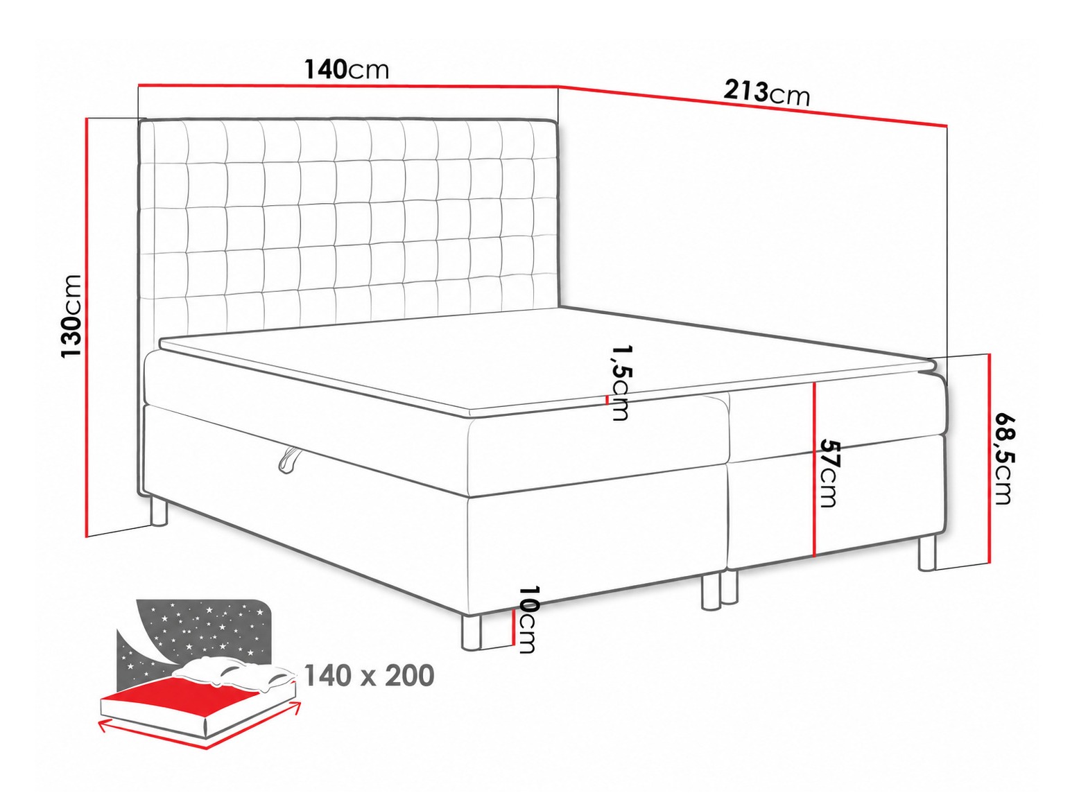 Pat boxspring Panis (Bristol 2449)