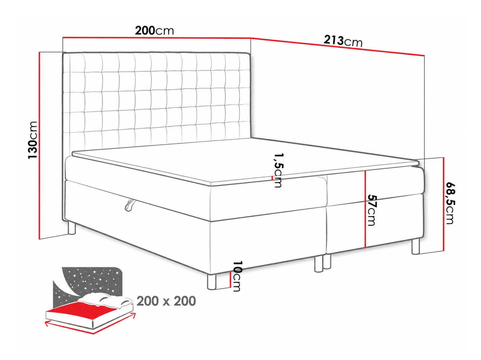 Pat boxspring Panis (Bristol 2449)