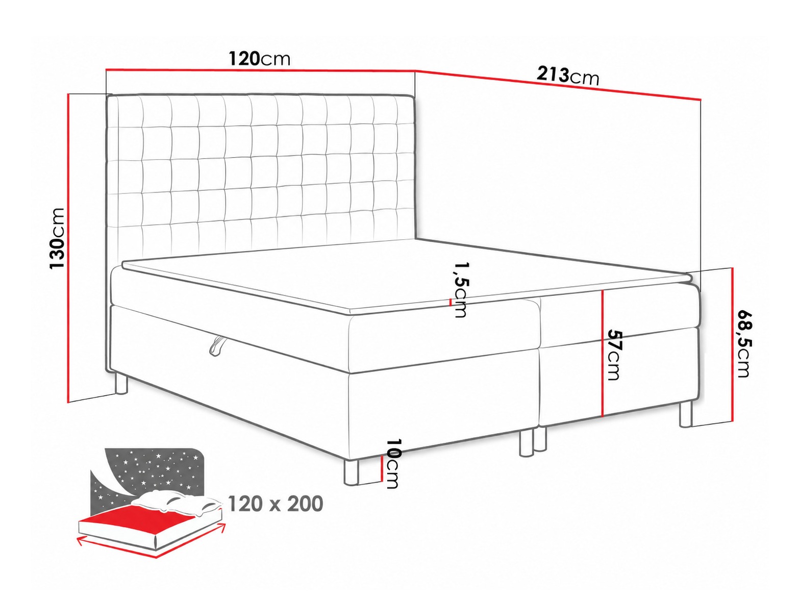 Pat boxspring Panis (Bristol 2458)