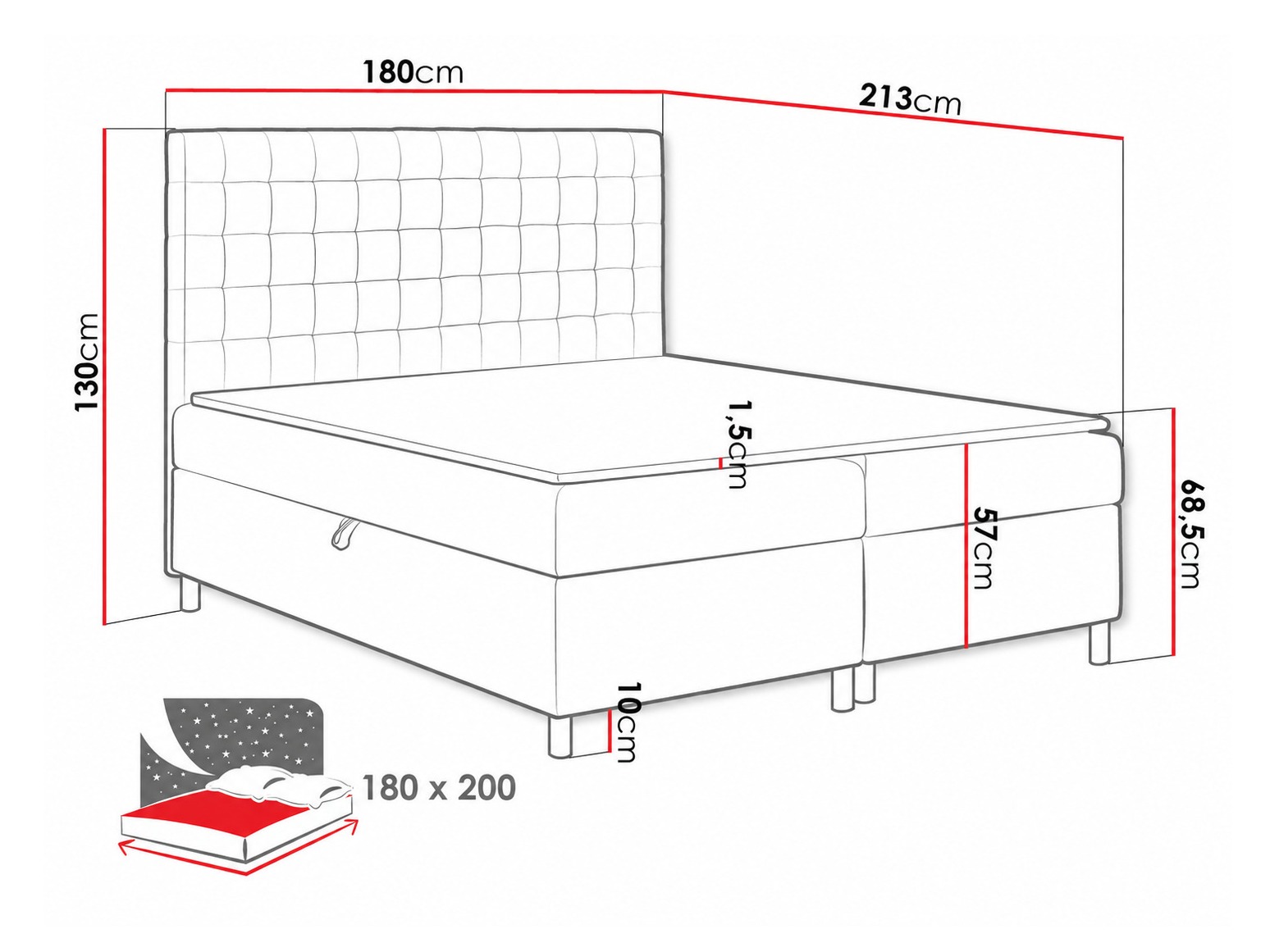 Pat boxspring Panis (Soft 017)