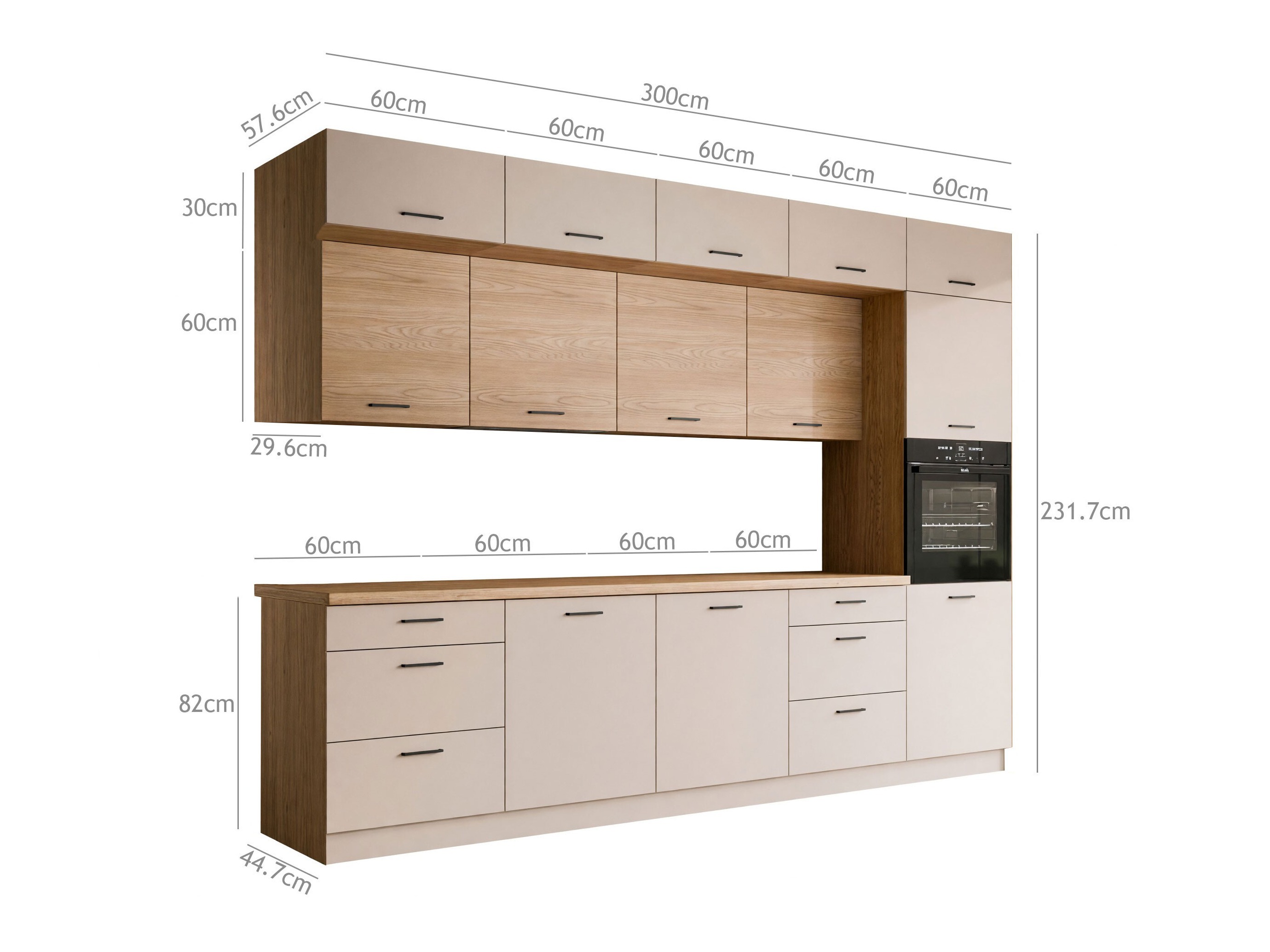 Set de bucătărie modular Ati Cashmere Grey 100
