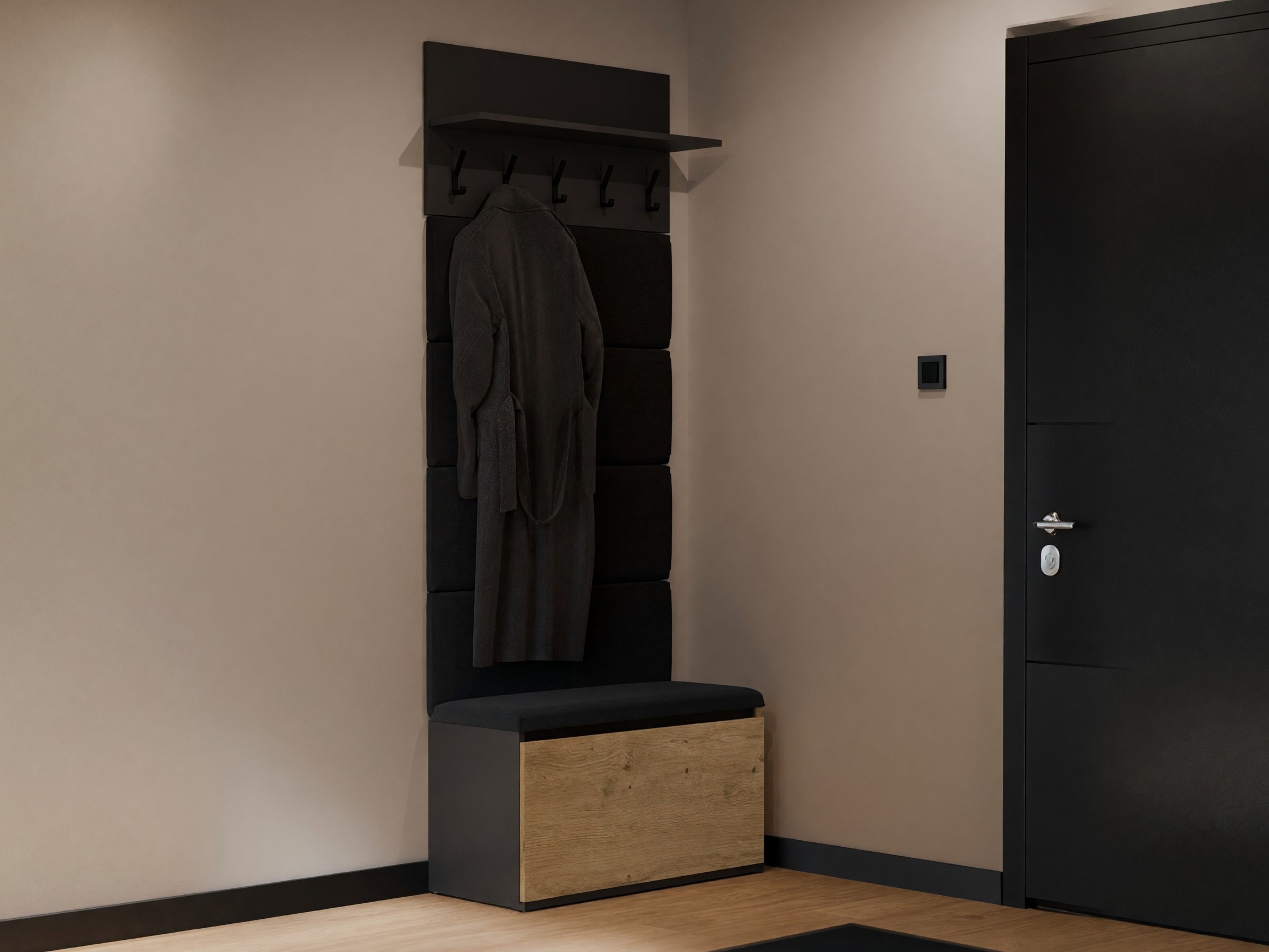 Set de hol Mandeville 404 (Negru + Stejar artizan)