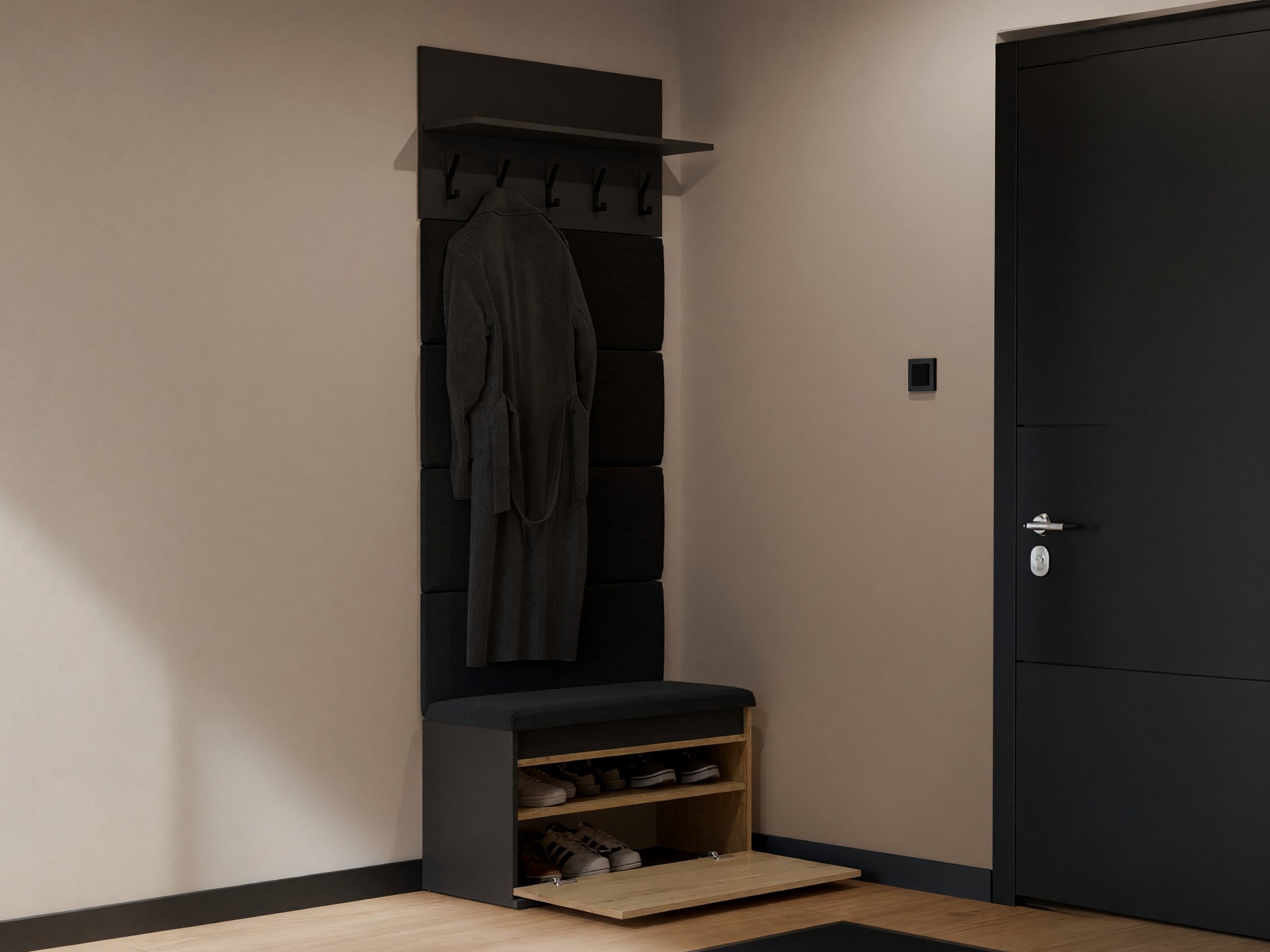 Set de hol Mandeville 404 (Negru + Stejar artizan)
