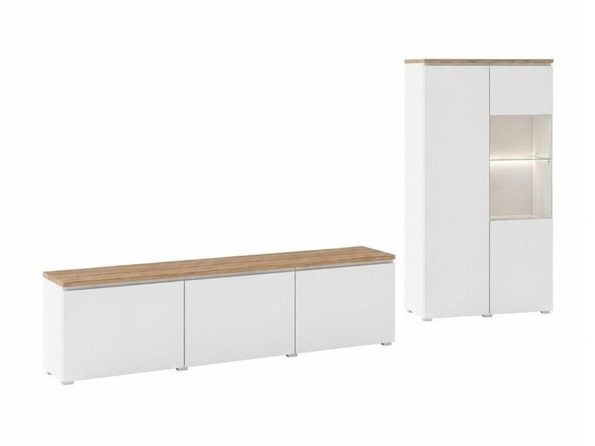 Set de living Baletu 114 (Alb + Stejar)