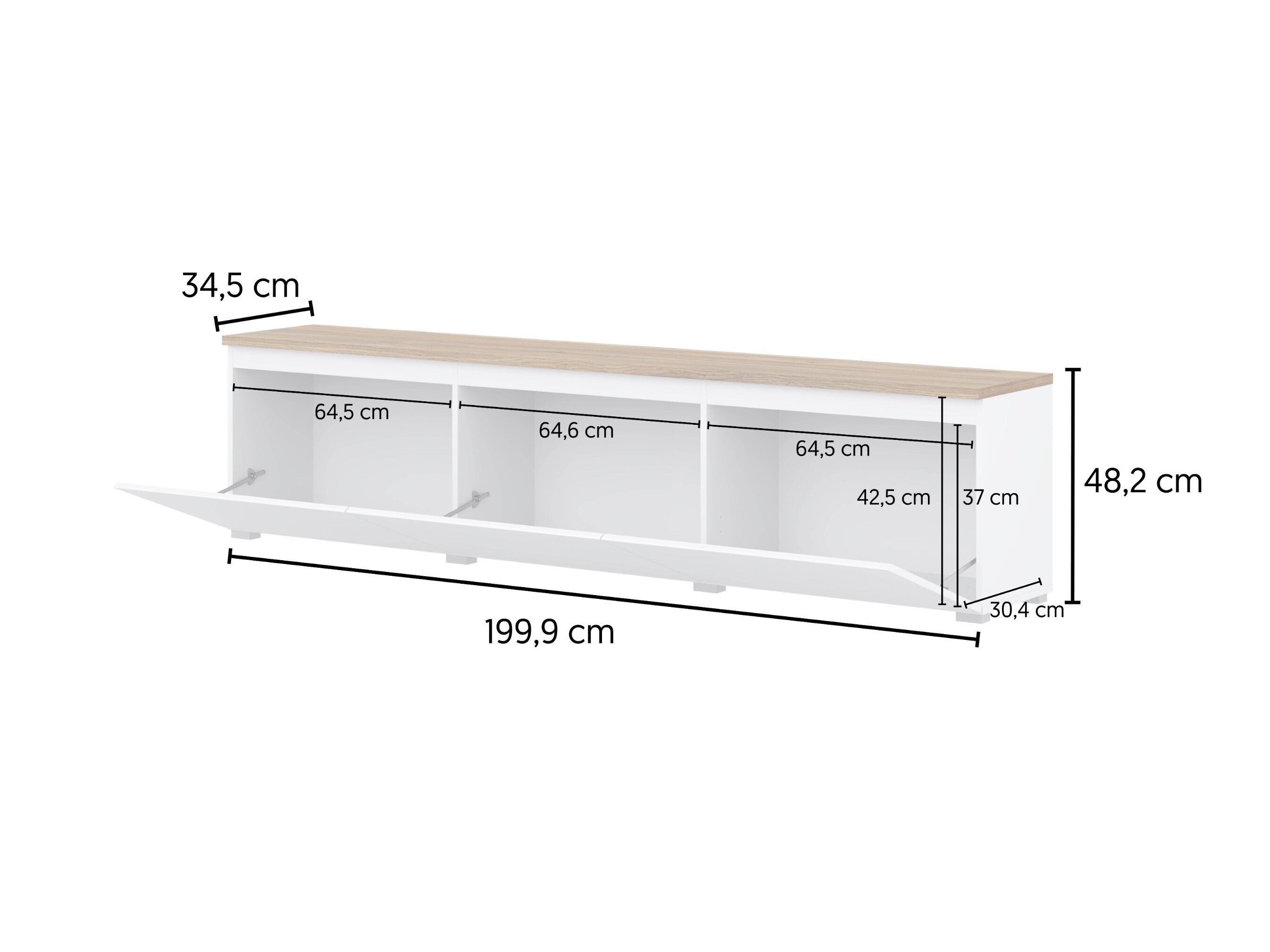 Set de living Baletu 114 (Alb + Stejar)