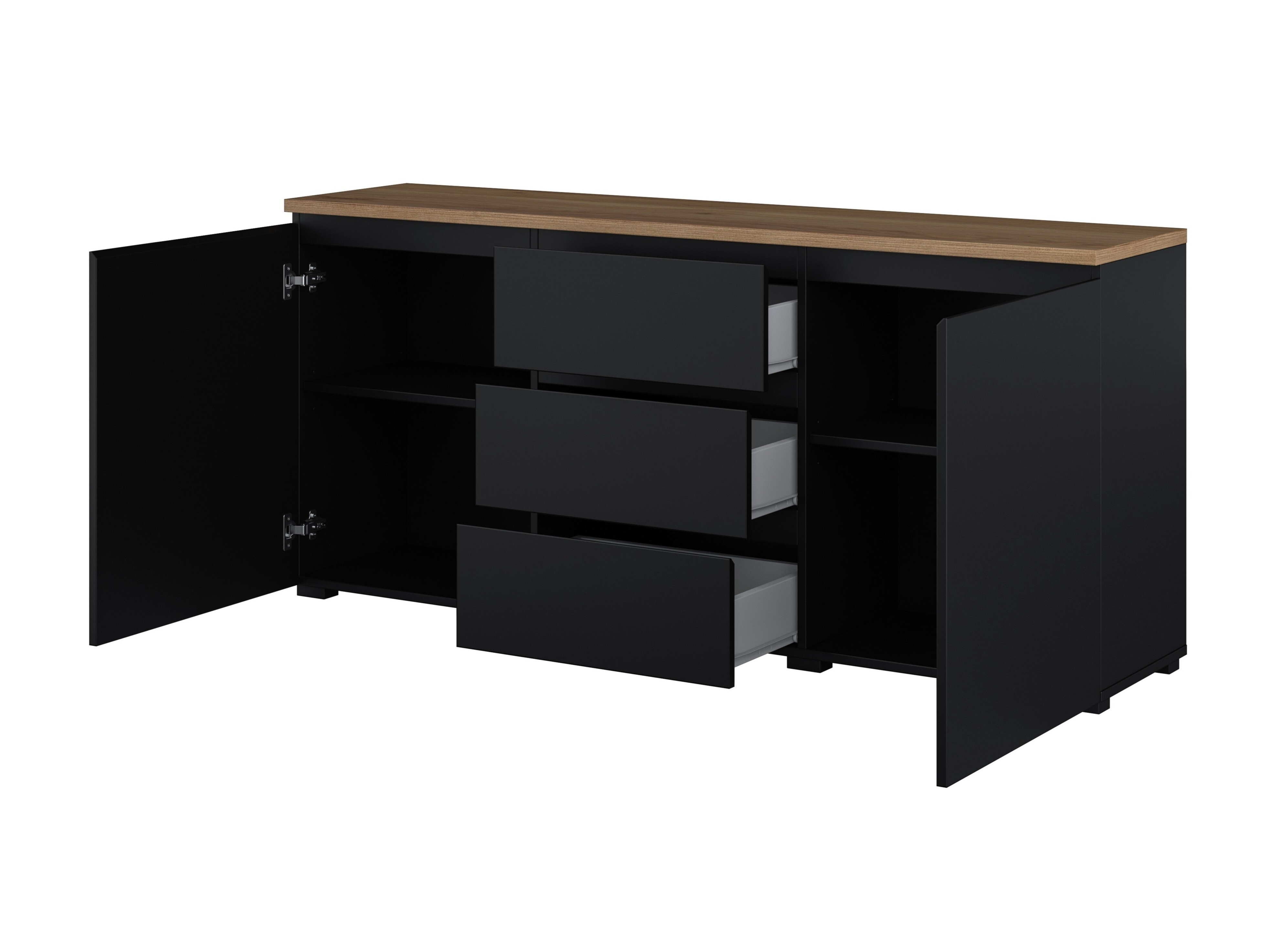 Set de living Baletu 114 (Negru + Stejar)